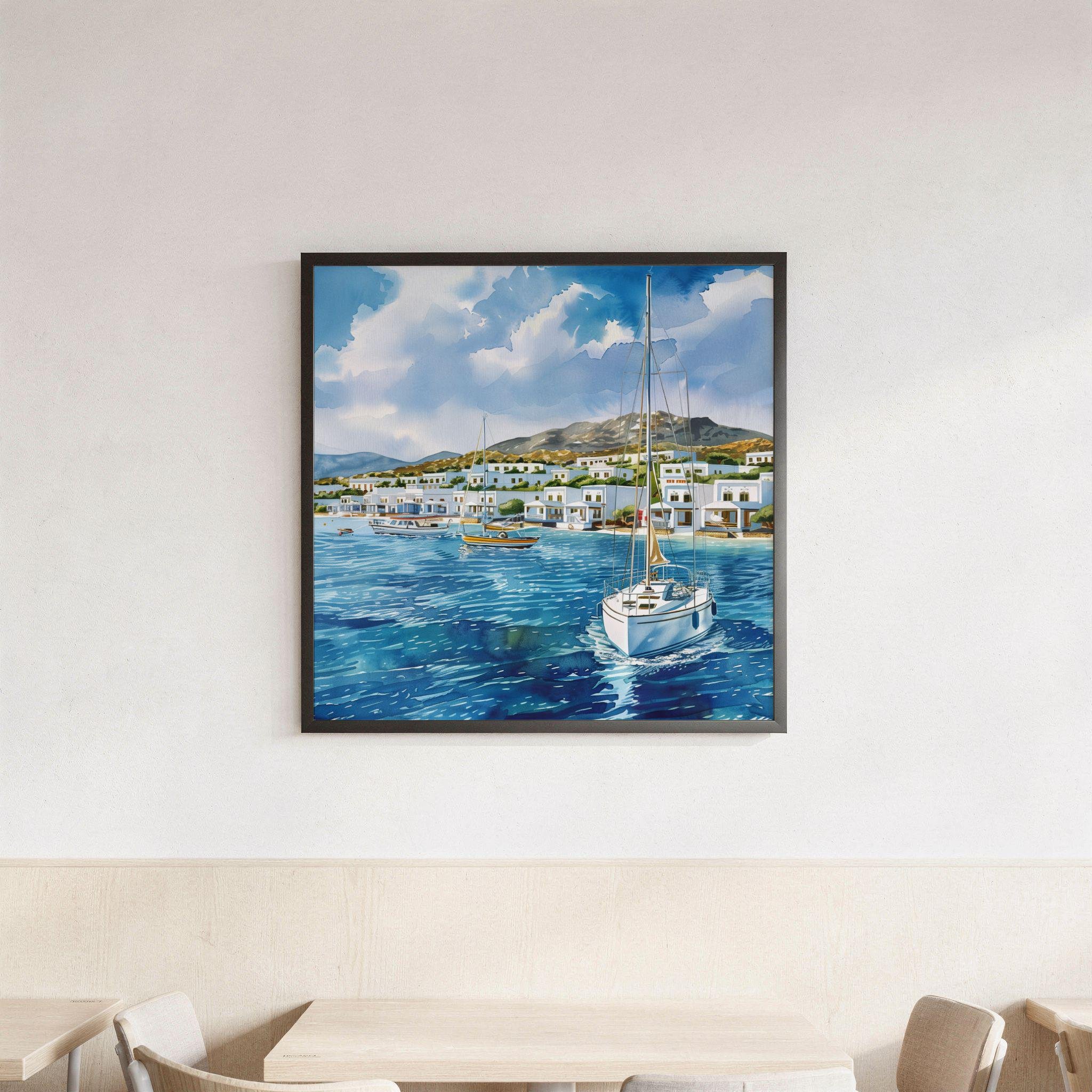 Kos Island Greece Watercolor Print: Greek Travel Art Poster Square - Image 3