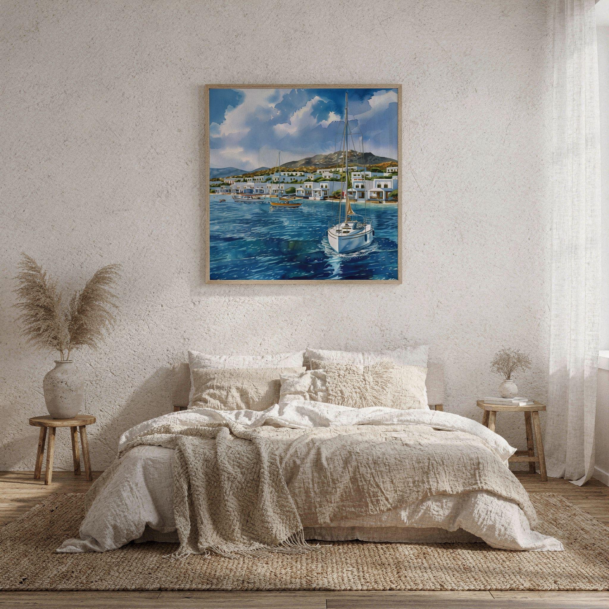 Kos Island Greece Watercolor Print: Greek Travel Art Poster Square - Image 9