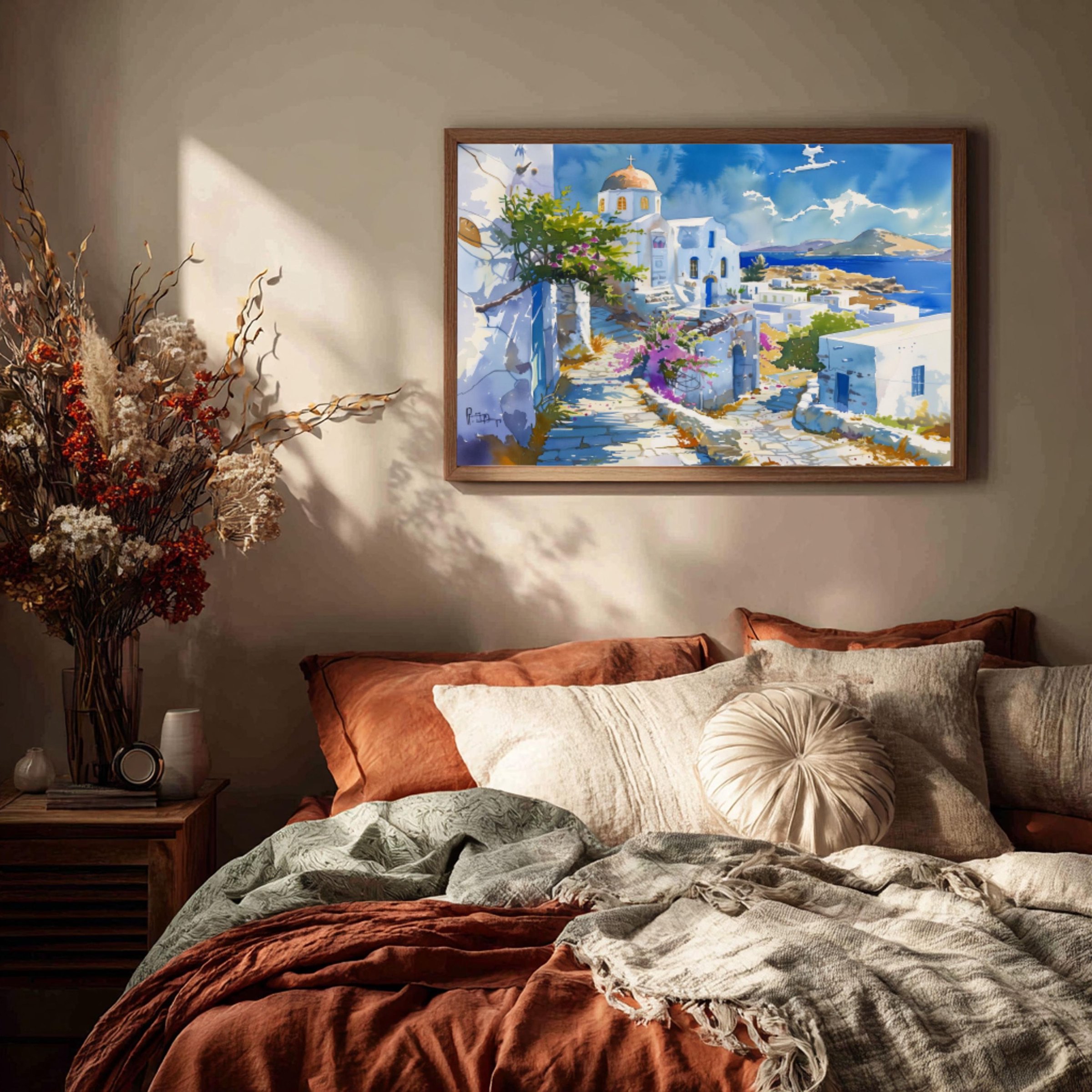 Milos Island Greece Watercolor Print: Greek Travel Art Poster - Image 3