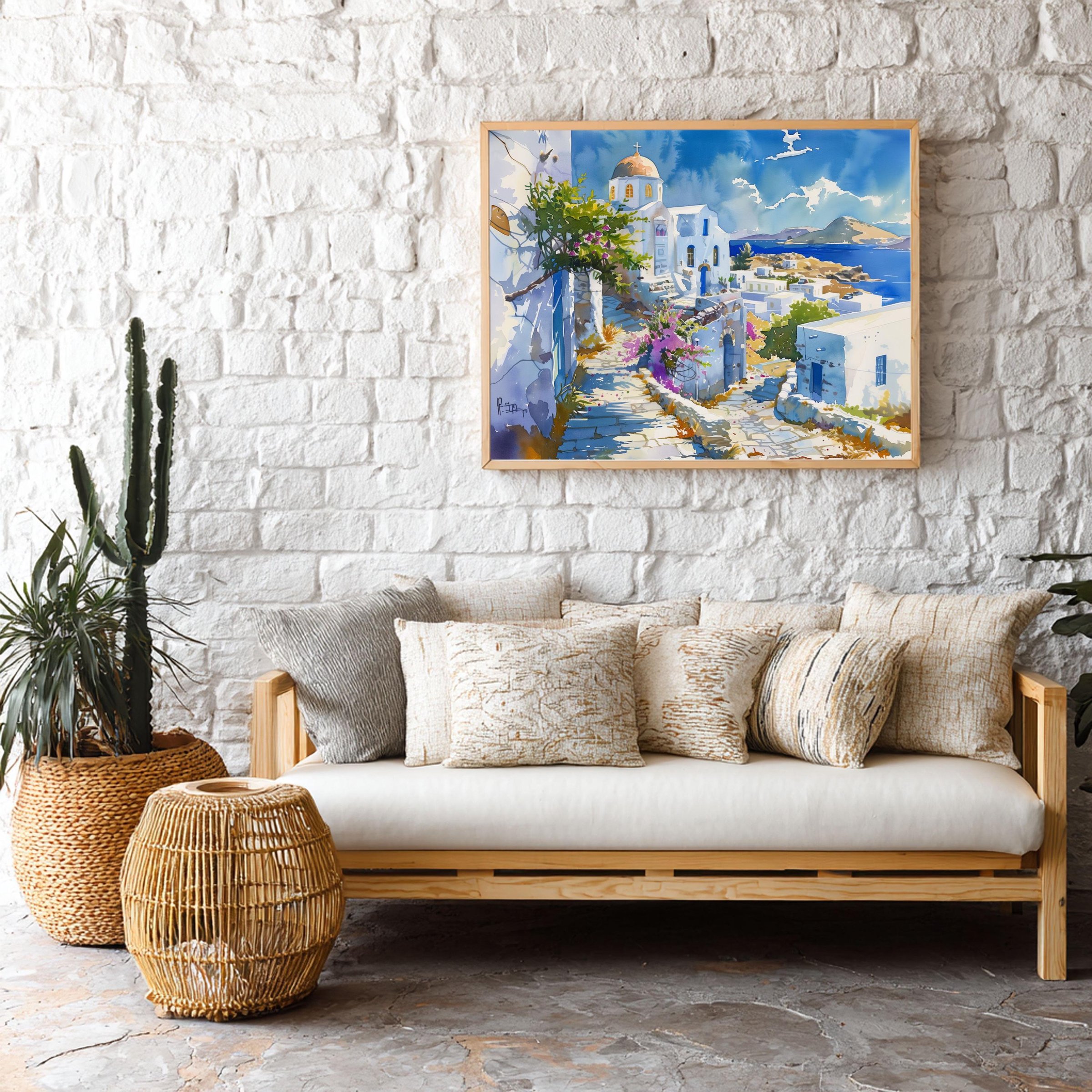 Milos Island Greece Watercolor Print: Greek Travel Art Poster - Image 9