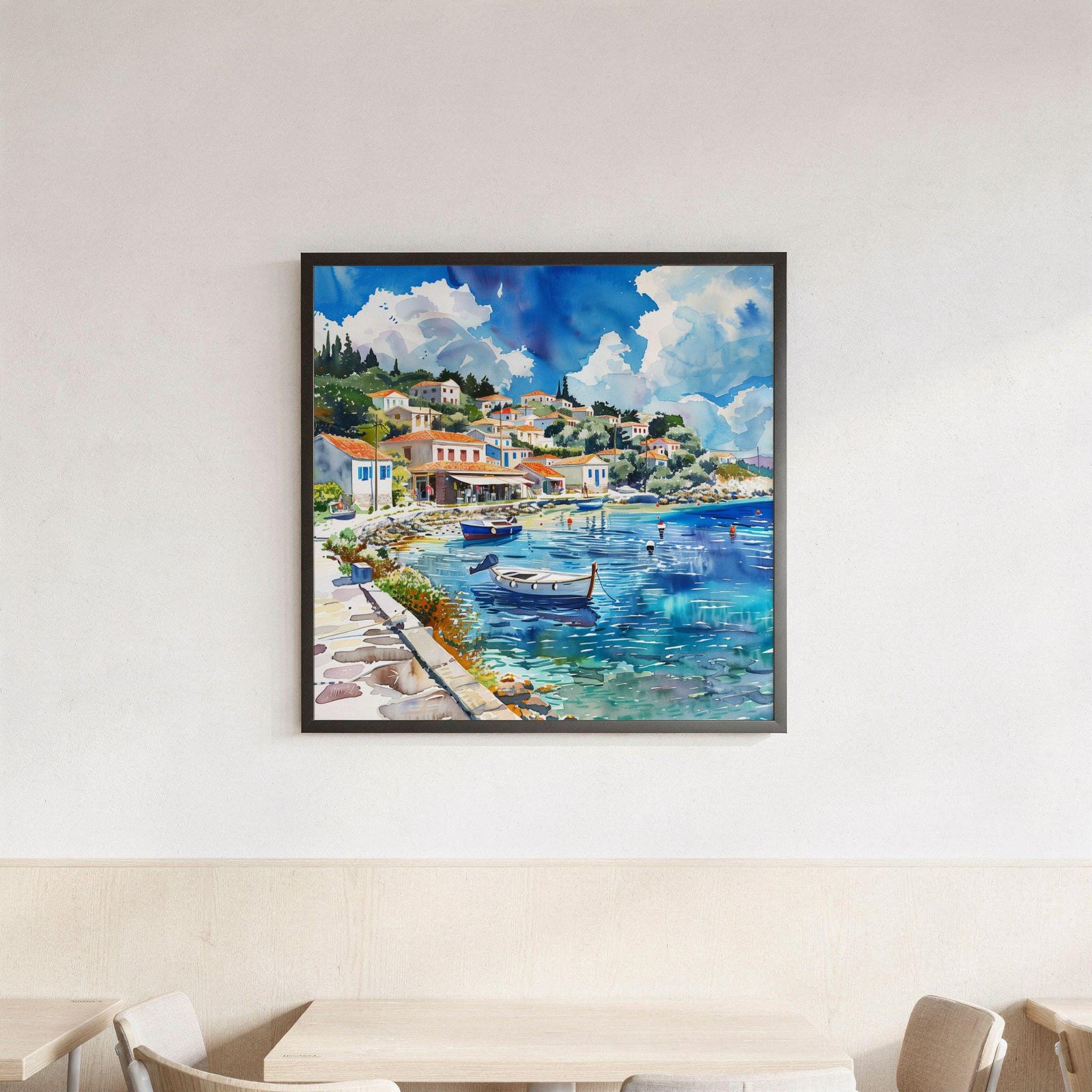 Paxos Island Greece Watercolor Print: Greek Travel Art Poster Square - Image 3