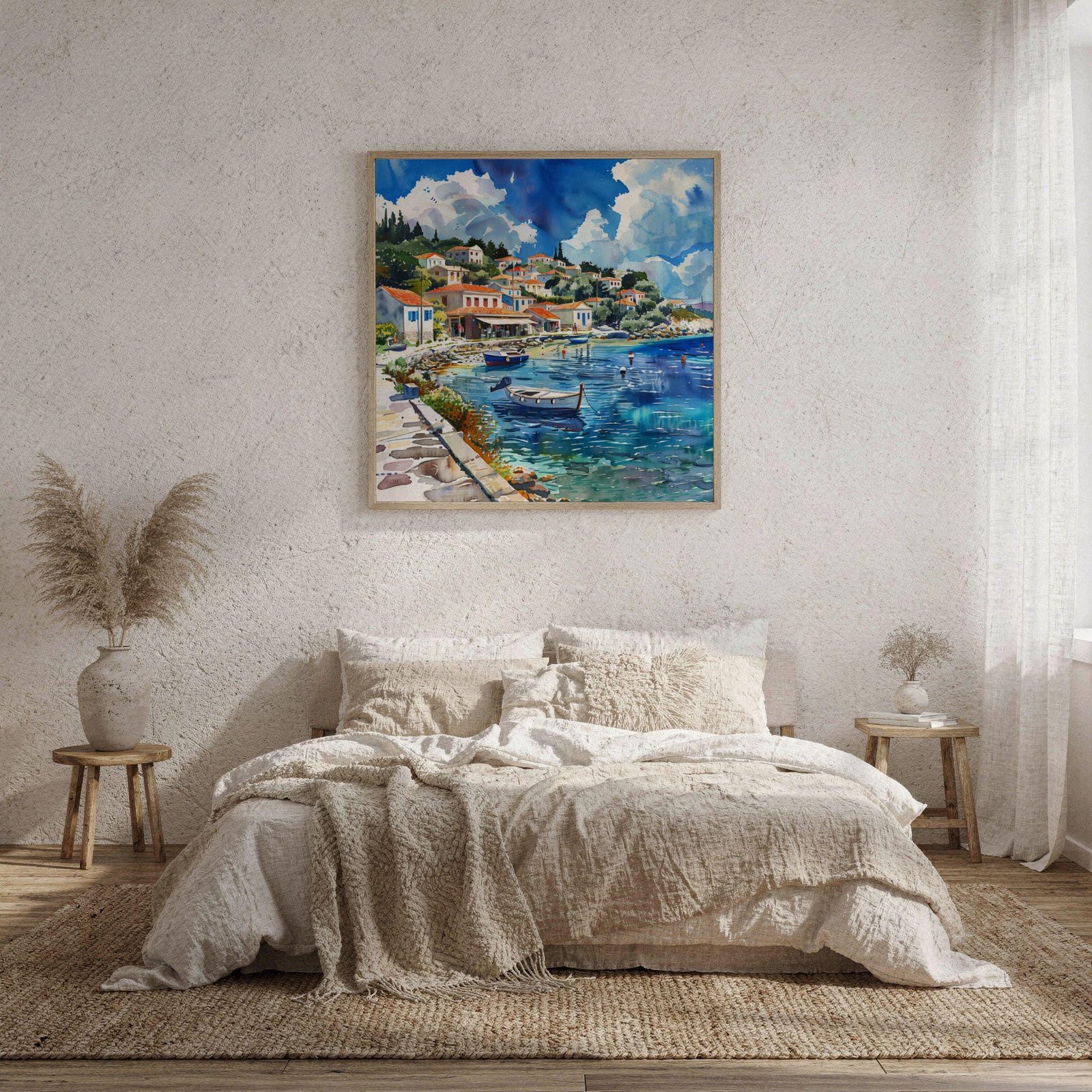 Paxos Island Greece Watercolor Print: Greek Travel Art Poster Square - Image 9