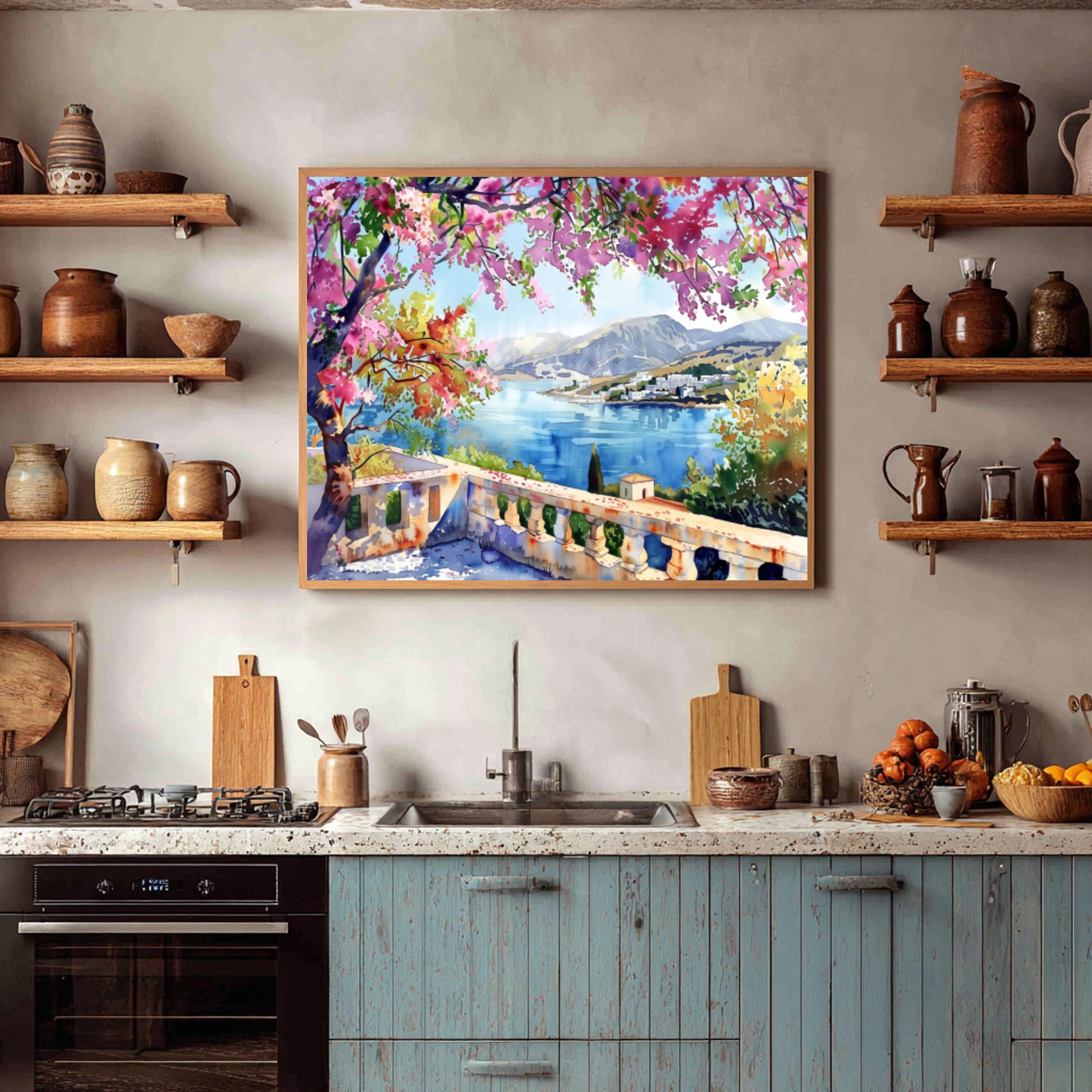 Syros Island Greece Watercolor Print: Greek Travel Art Poster - Image 7