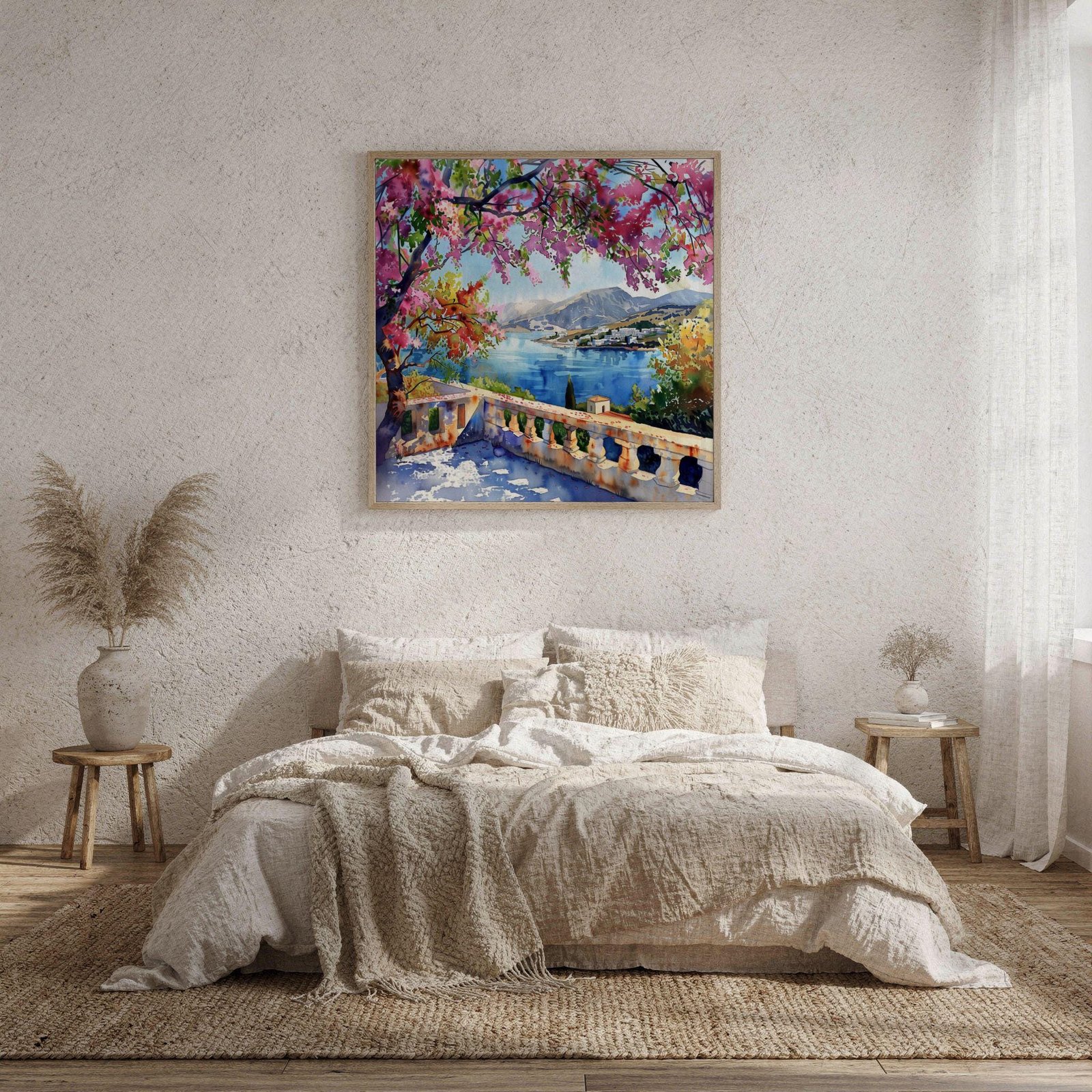 Syros Island Greece Watercolor Print: Greek Travel Art Poster Square - Image 9