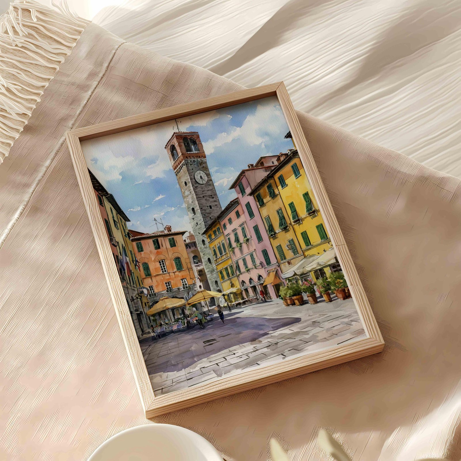 Lucca Tuscany Italy Europe Watercolor Print: Italian Travel Art Poster - Image 10