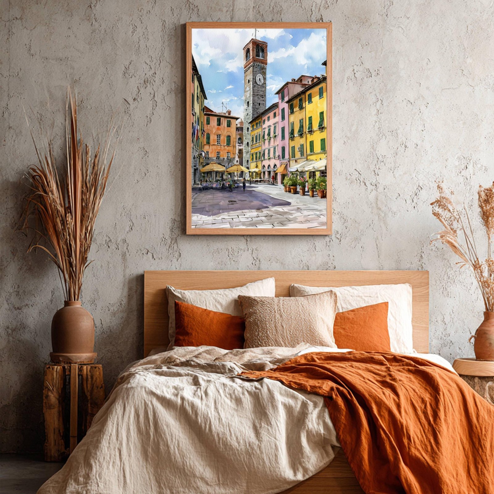 Lucca Tuscany Italy Europe Watercolor Print: Italian Travel Art Poster - Image 3