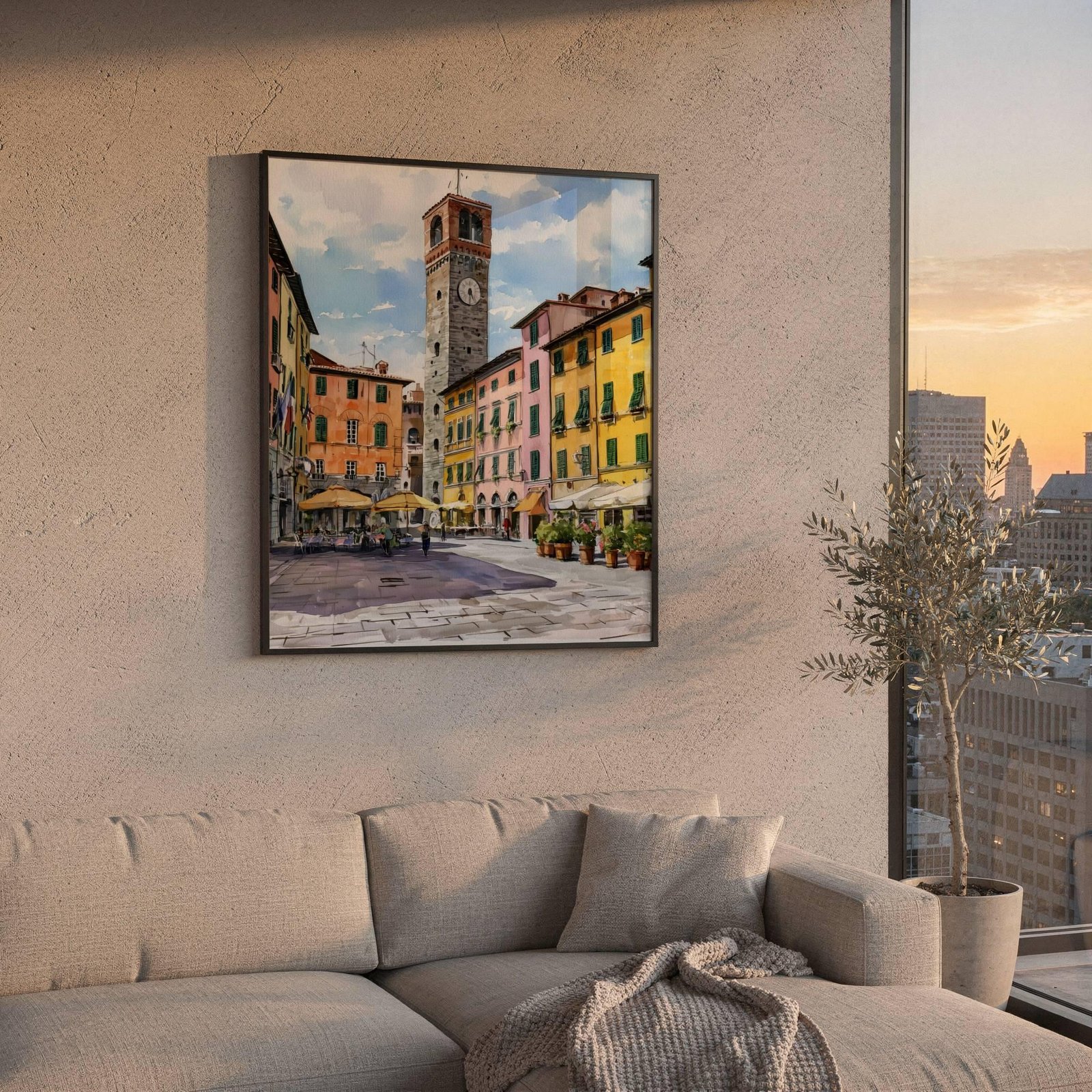 Lucca Tuscany Italy Europe Watercolor Print: Italian Travel Art Poster - Image 5