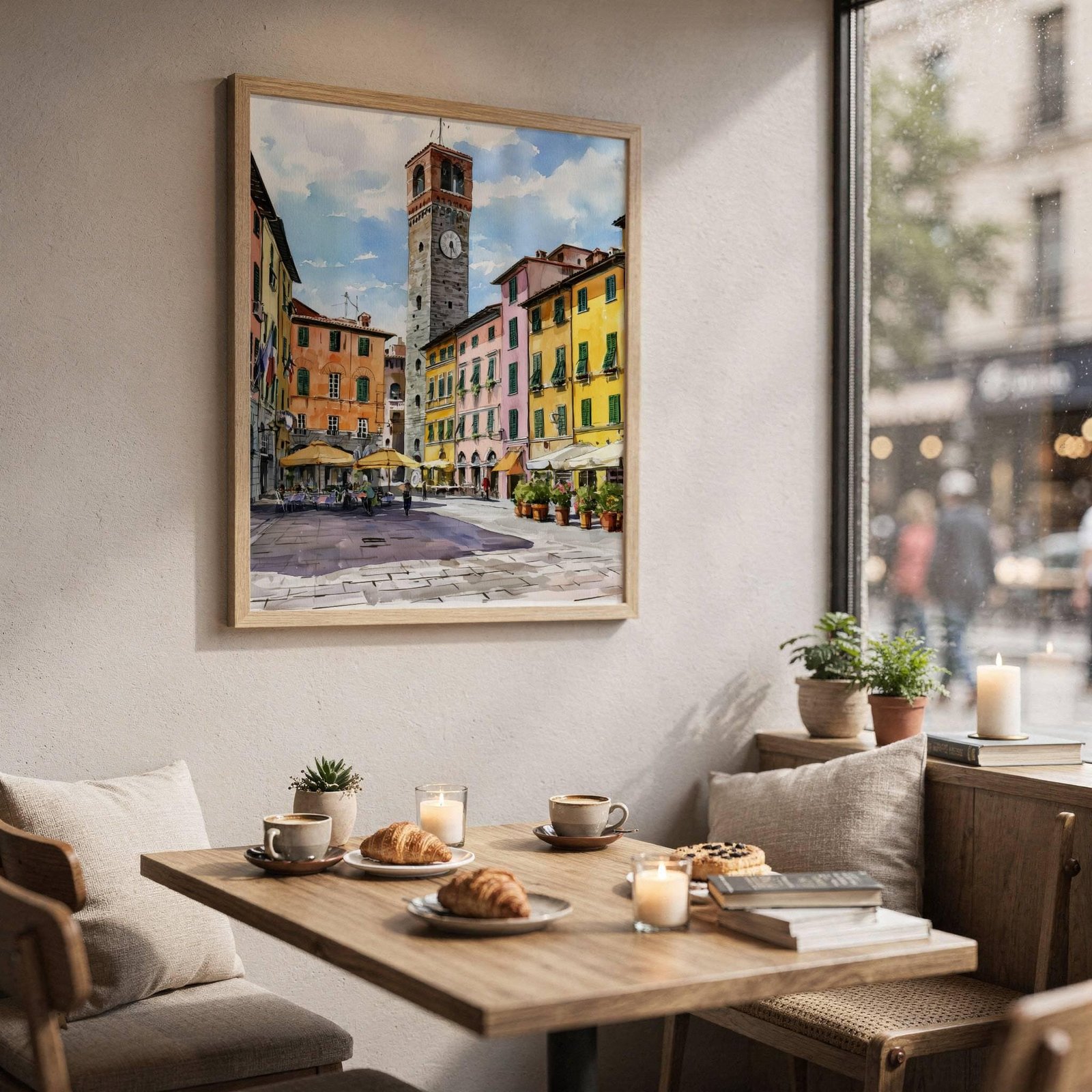 Lucca Tuscany Italy Europe Watercolor Print: Italian Travel Art Poster - Image 7