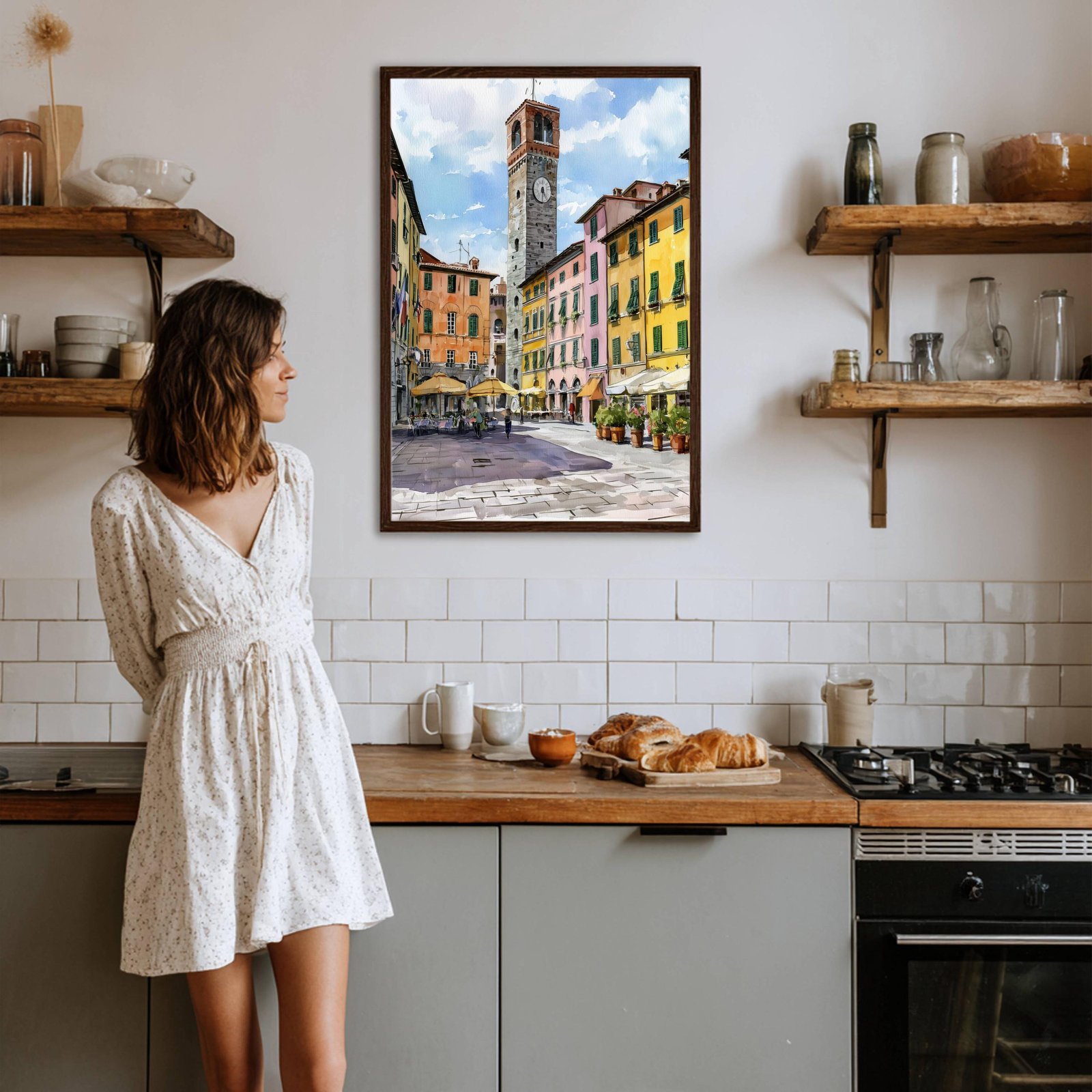 Lucca Tuscany Italy Europe Watercolor Print: Italian Travel Art Poster - Image 8