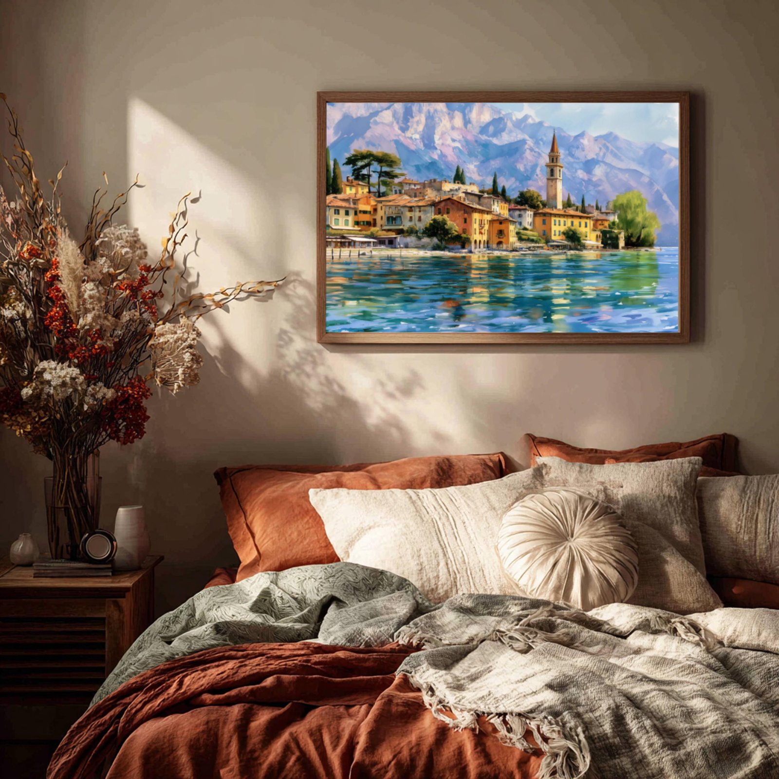 Lake Garda Village Italy Watercolor Print: Italian Travel Art Poster - Image 3