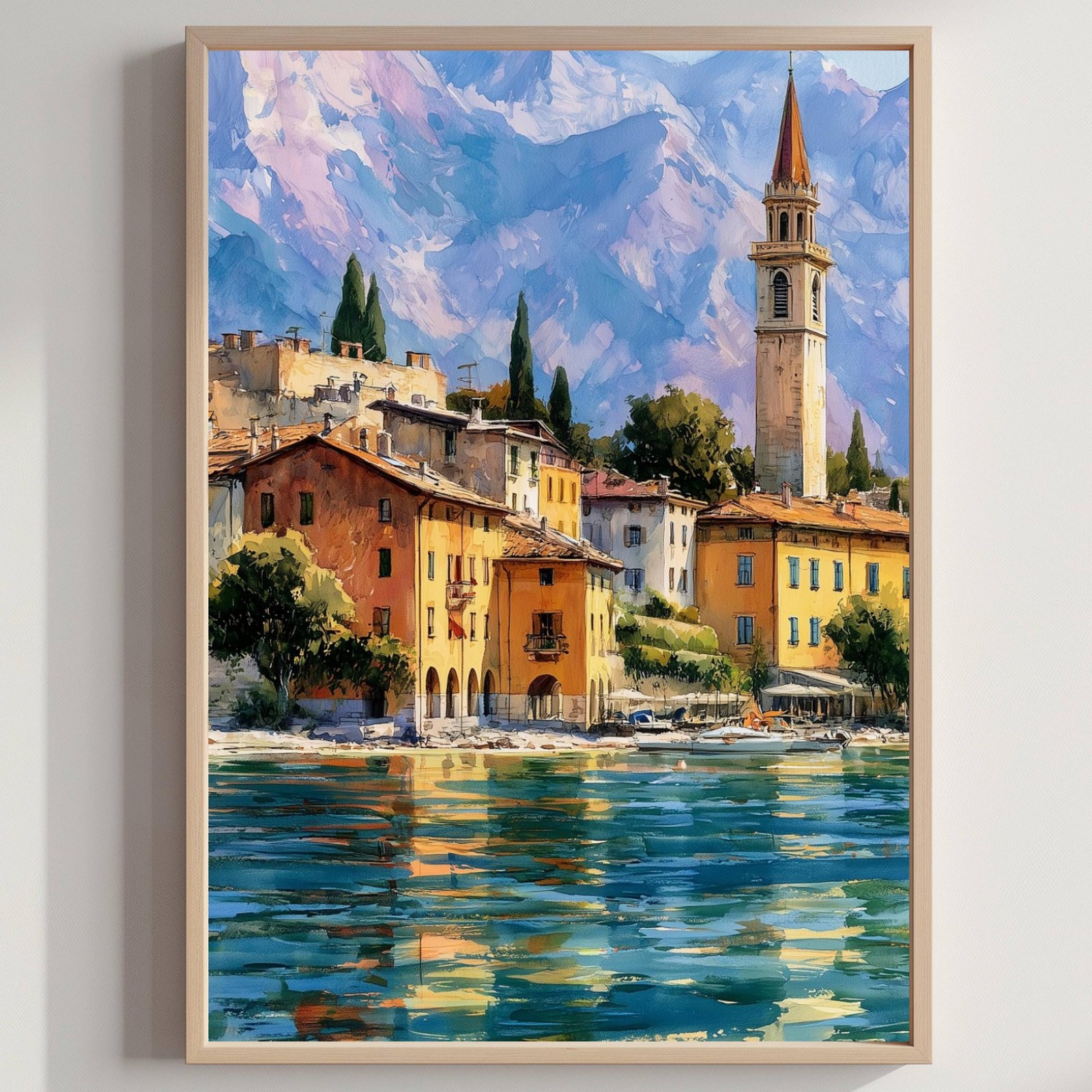 Garda Lake Garda Italy Watercolor Print: Travel Art Poster