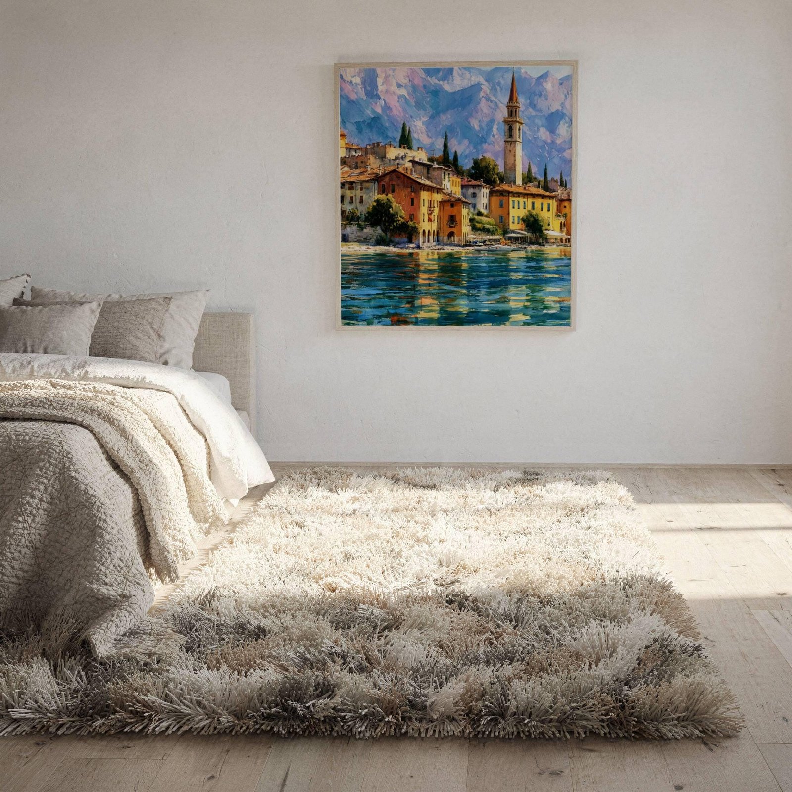 Lake Garda Village Italy Watercolor Print: Italian Travel Art Poster Square - Image 10