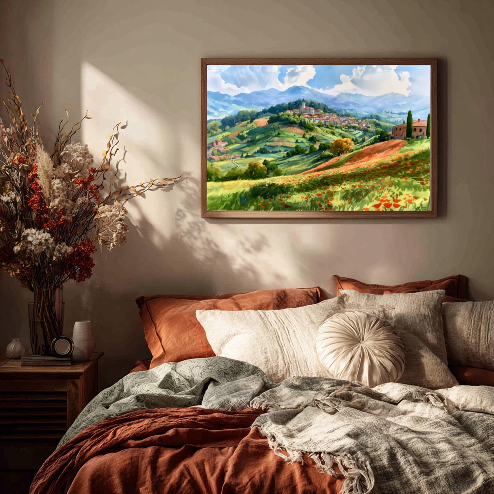 Lombardy Hilltop Village Italy Watercolor Print: Italian Travel Art Poster - Image 3
