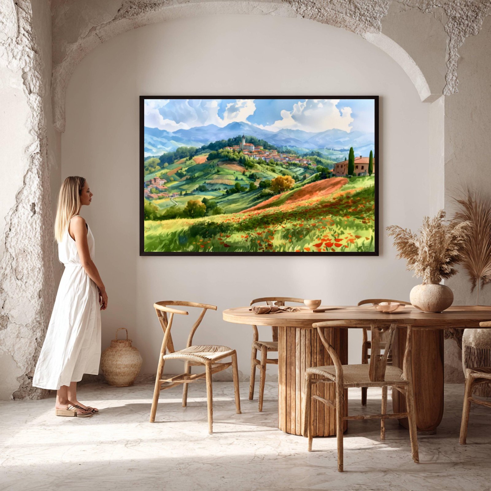 Lombardy Hilltop Village Italy Watercolor Print: Italian Travel Art Poster - Image 6
