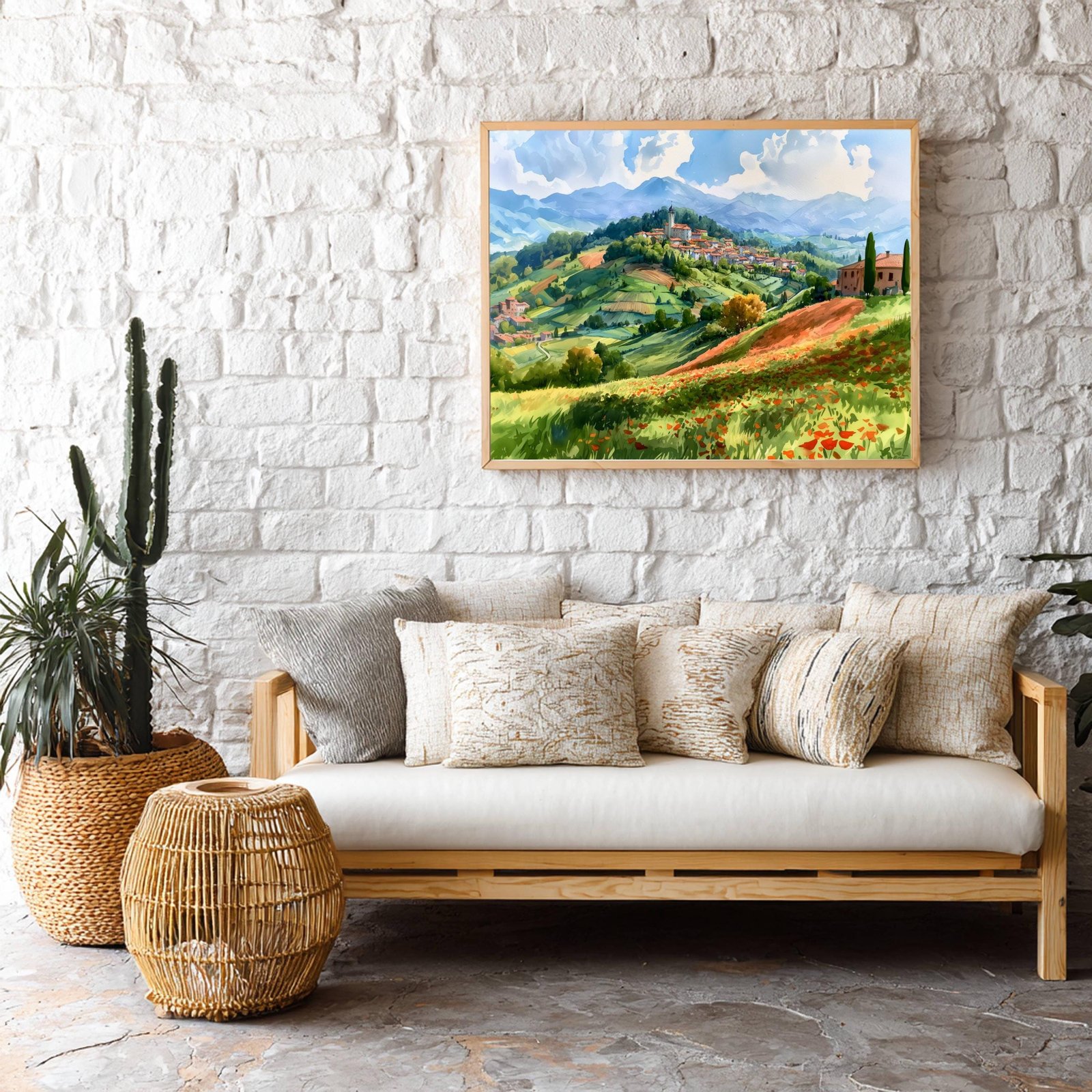 Lombardy Hilltop Village Italy Watercolor Print: Italian Travel Art Poster - Image 9