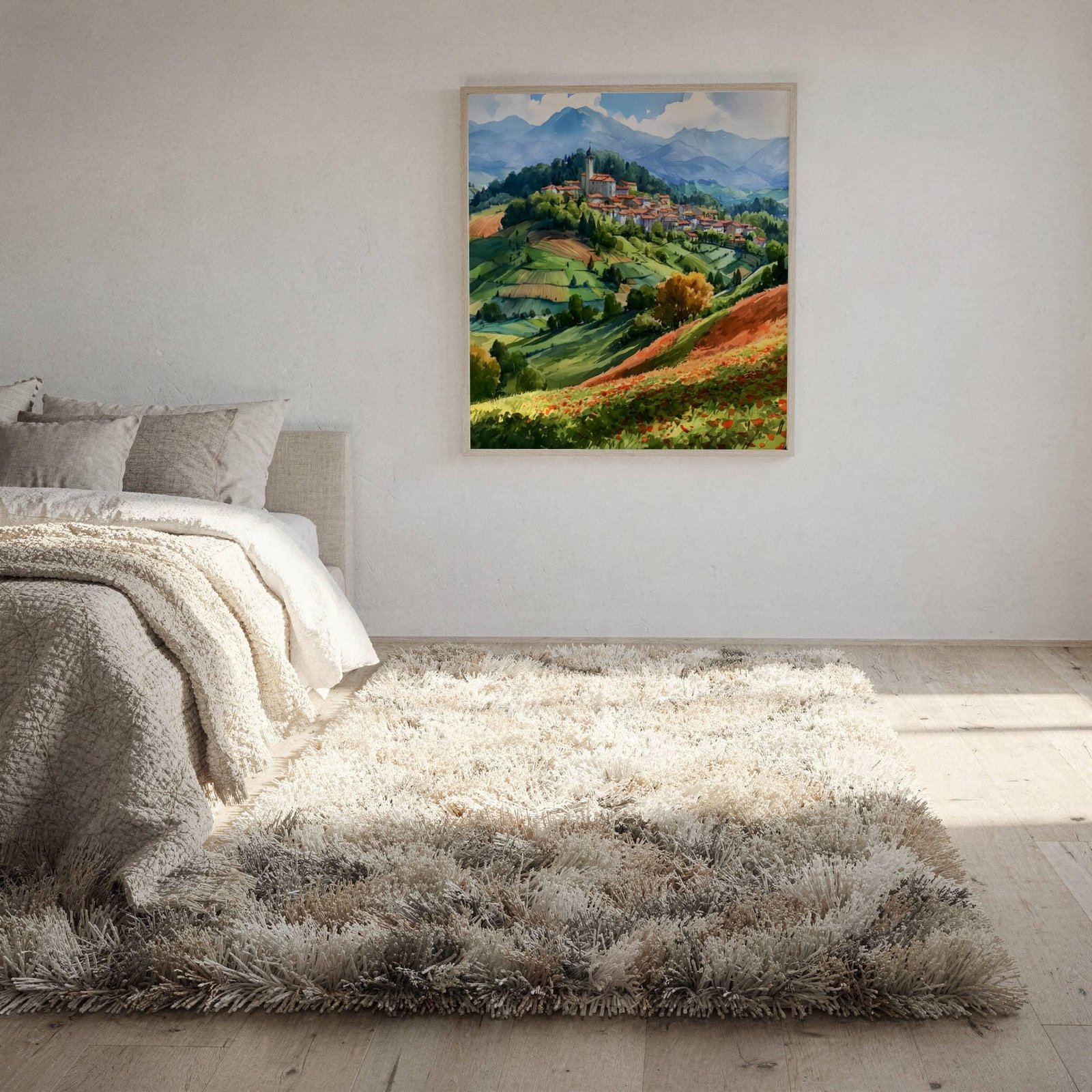 Lombardy Hilltop Village Italy Watercolor Print: Italian Travel Art Poster Square - Image 10