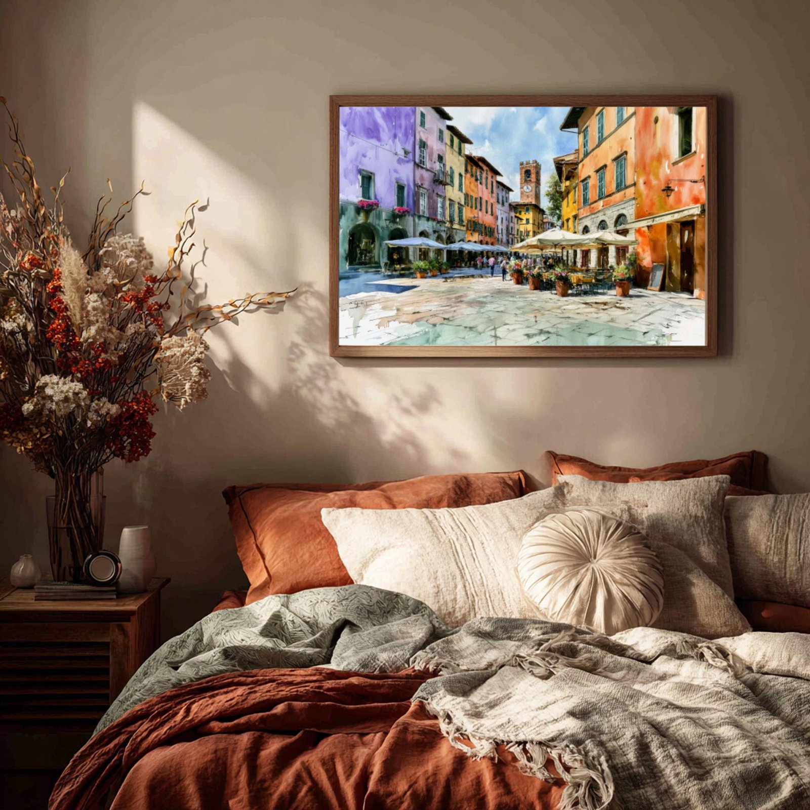 Lucca Tuscany Italy Watercolor Print: Italian Travel Art Poster - Image 3