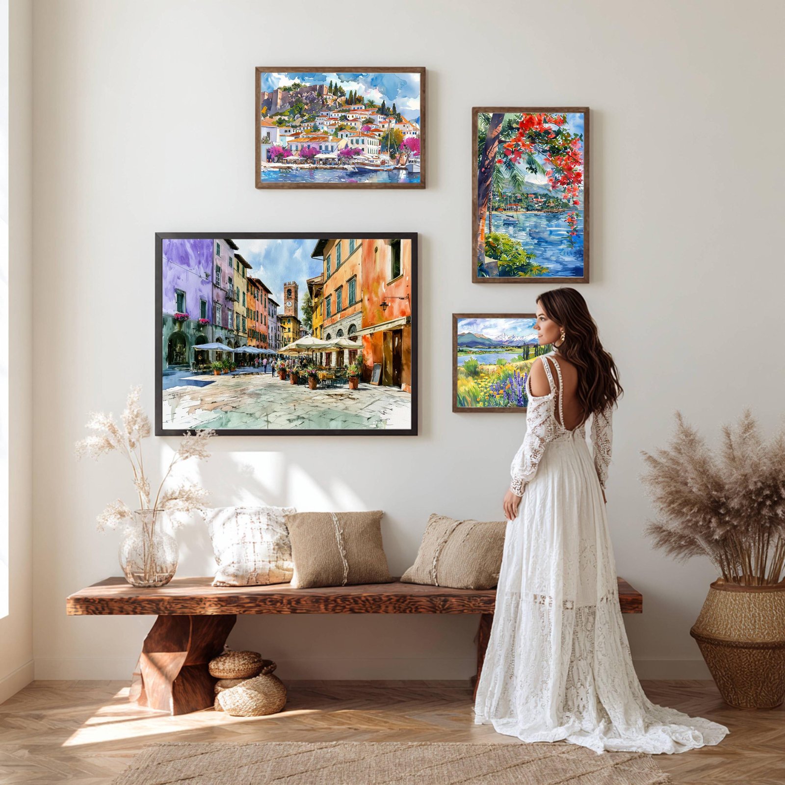 Lucca Tuscany Italy Watercolor Print: Italian Travel Art Poster - Image 4
