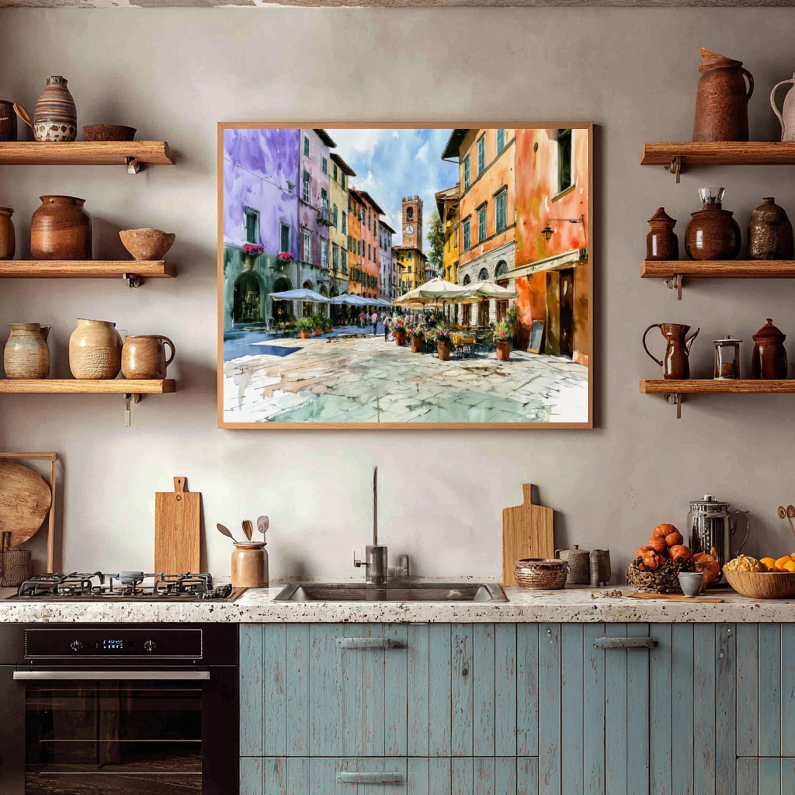 Lucca Tuscany Italy Watercolor Print: Italian Travel Art Poster - Image 7