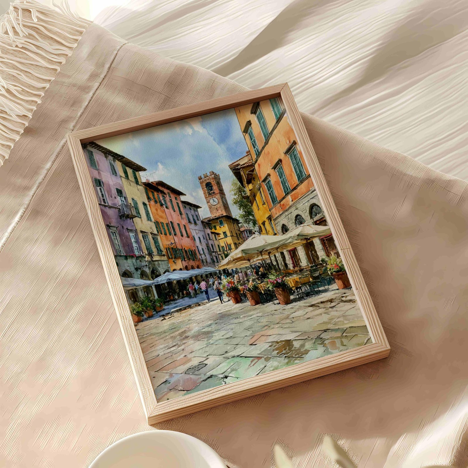 Lucca Tuscany Italy Europe Watercolor Print: Italian Travel Art Poster - Image 10