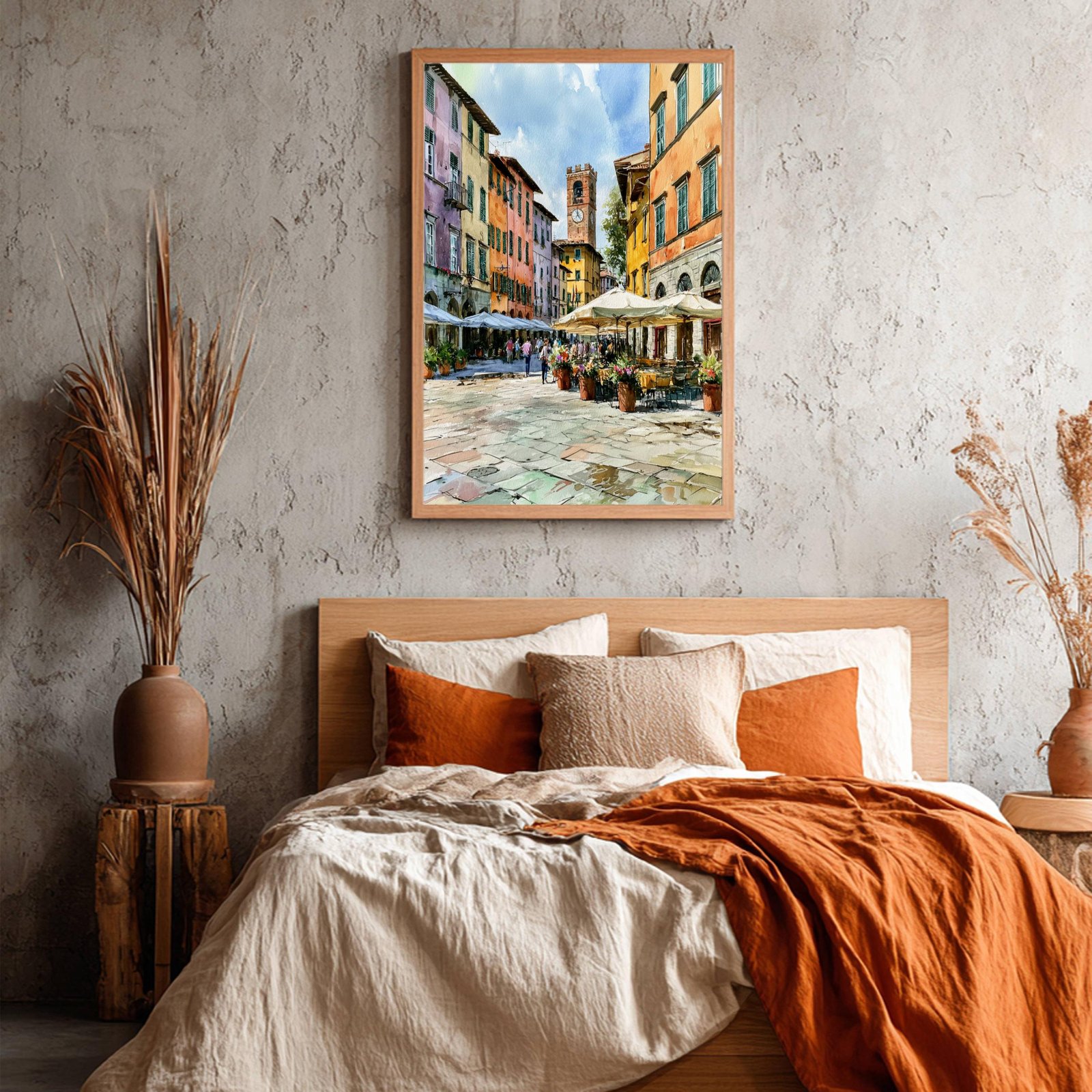 Lucca Tuscany Italy Europe Watercolor Print: Italian Travel Art Poster - Image 3