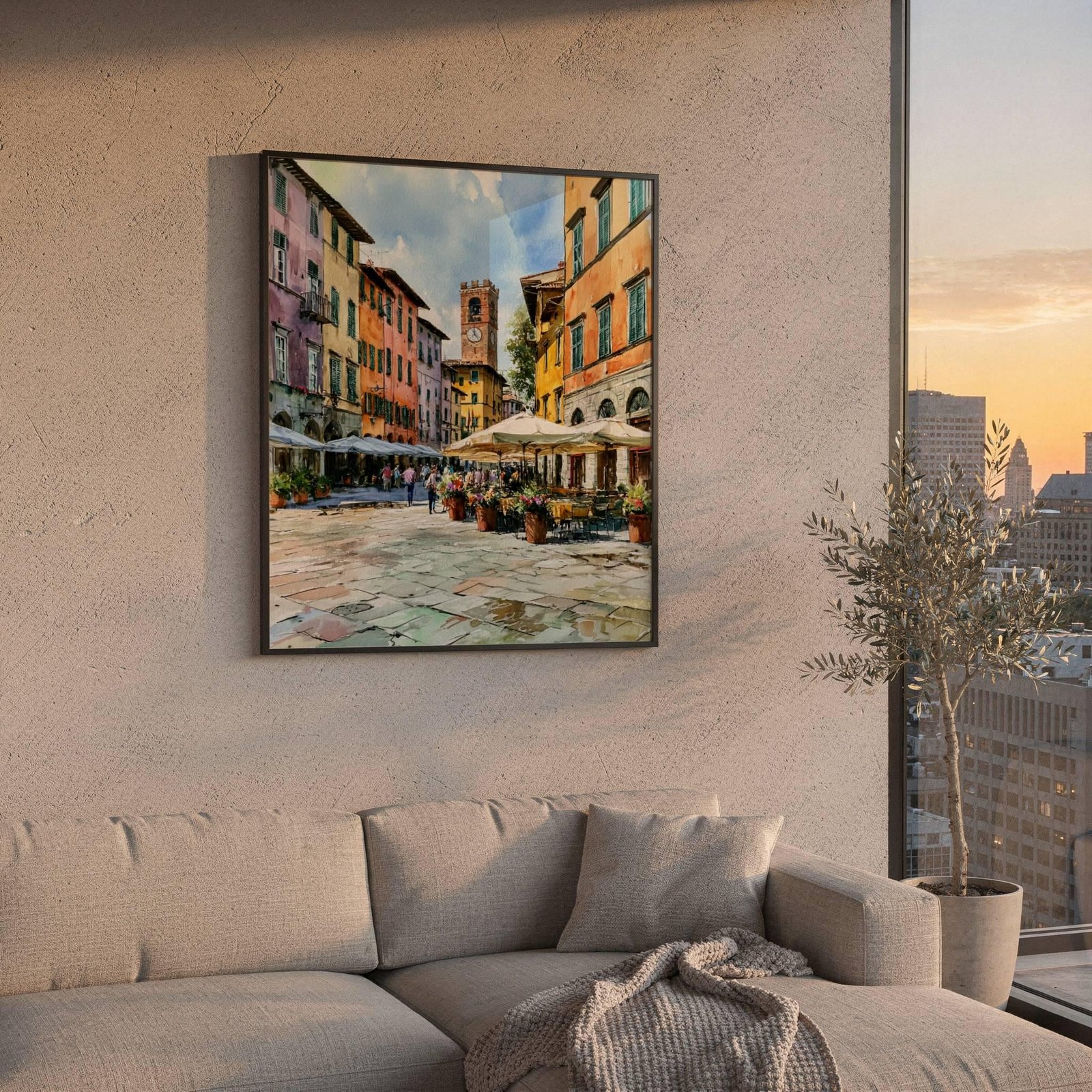 Lucca Tuscany Italy Europe Watercolor Print: Italian Travel Art Poster - Image 5