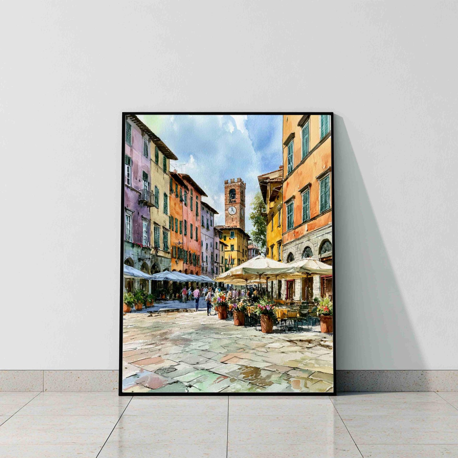 Lucca Tuscany Italy Europe Watercolor Print: Italian Travel Art Poster - Image 6