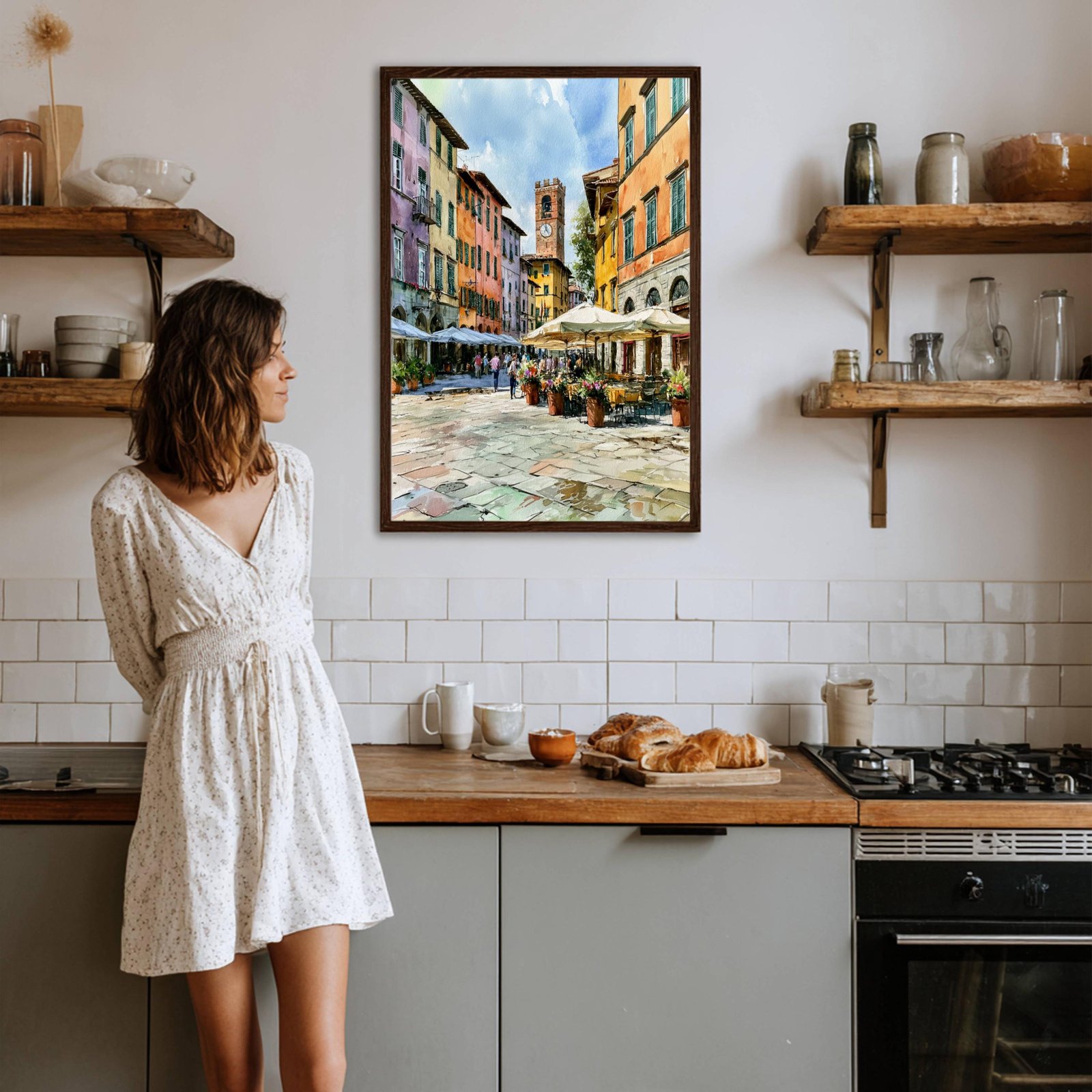 Lucca Tuscany Italy Europe Watercolor Print: Italian Travel Art Poster - Image 7