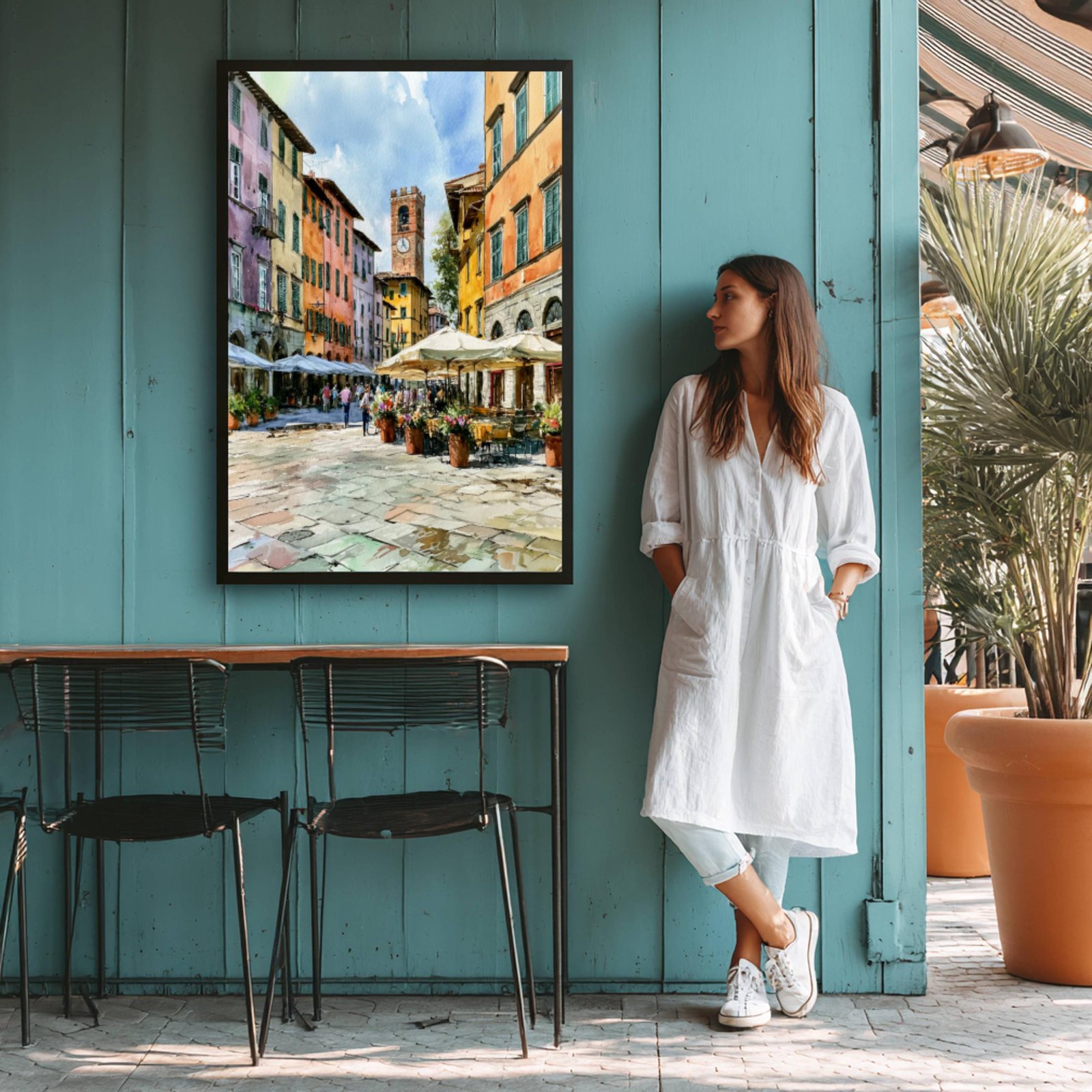 Lucca Tuscany Italy Europe Watercolor Print: Italian Travel Art Poster - Image 8