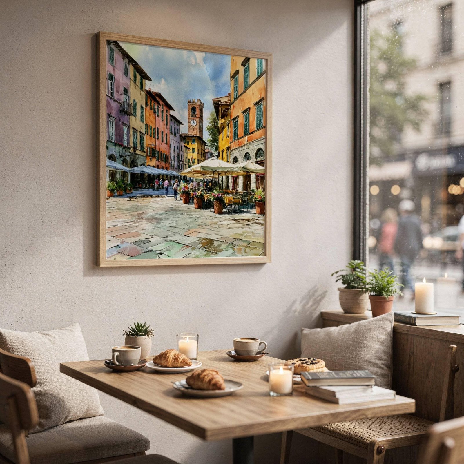 Lucca Tuscany Italy Europe Watercolor Print: Italian Travel Art Poster - Image 9