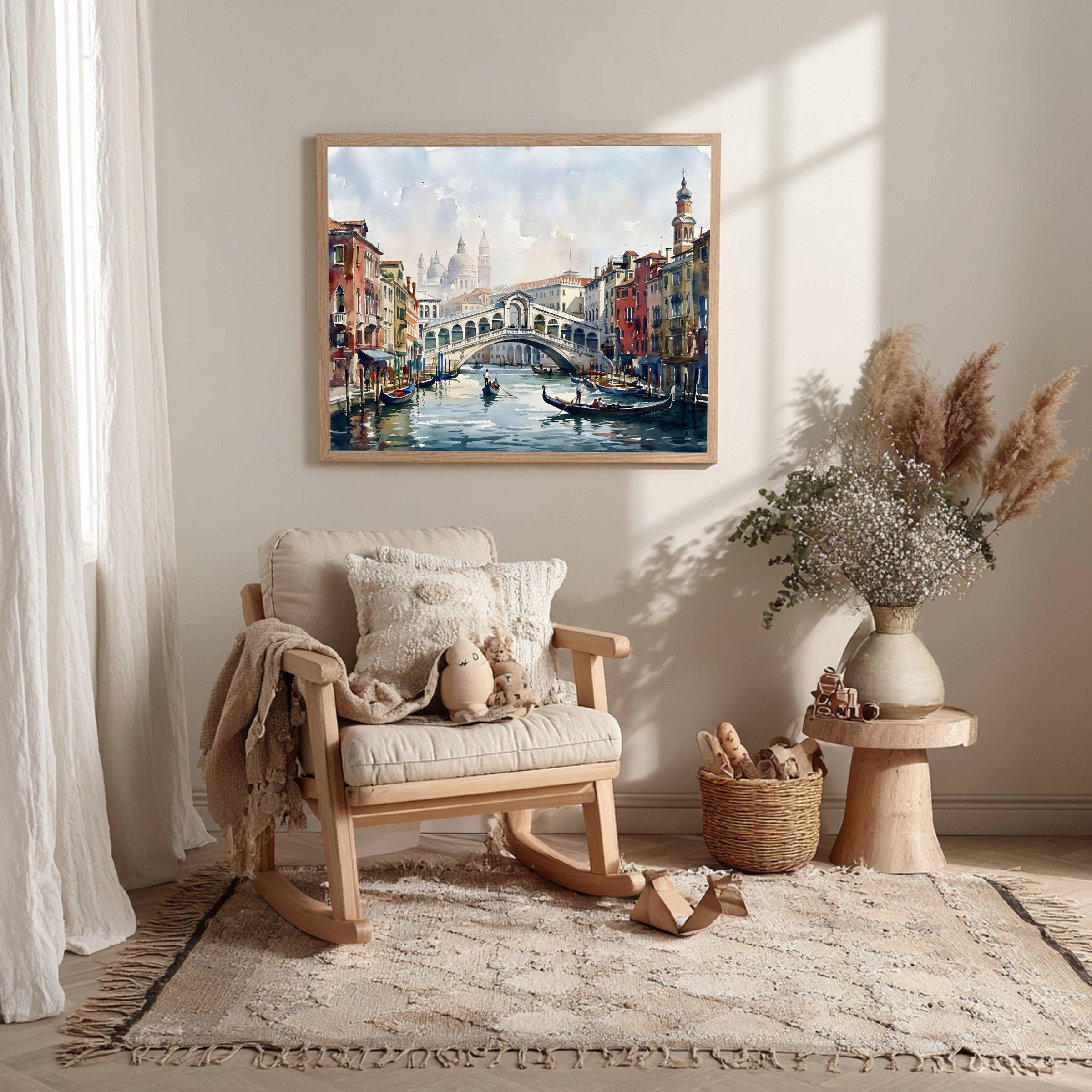 Venice Grand Canal Italy Watercolor Print: Rialto Bridge Travel Art Poster - Image 10
