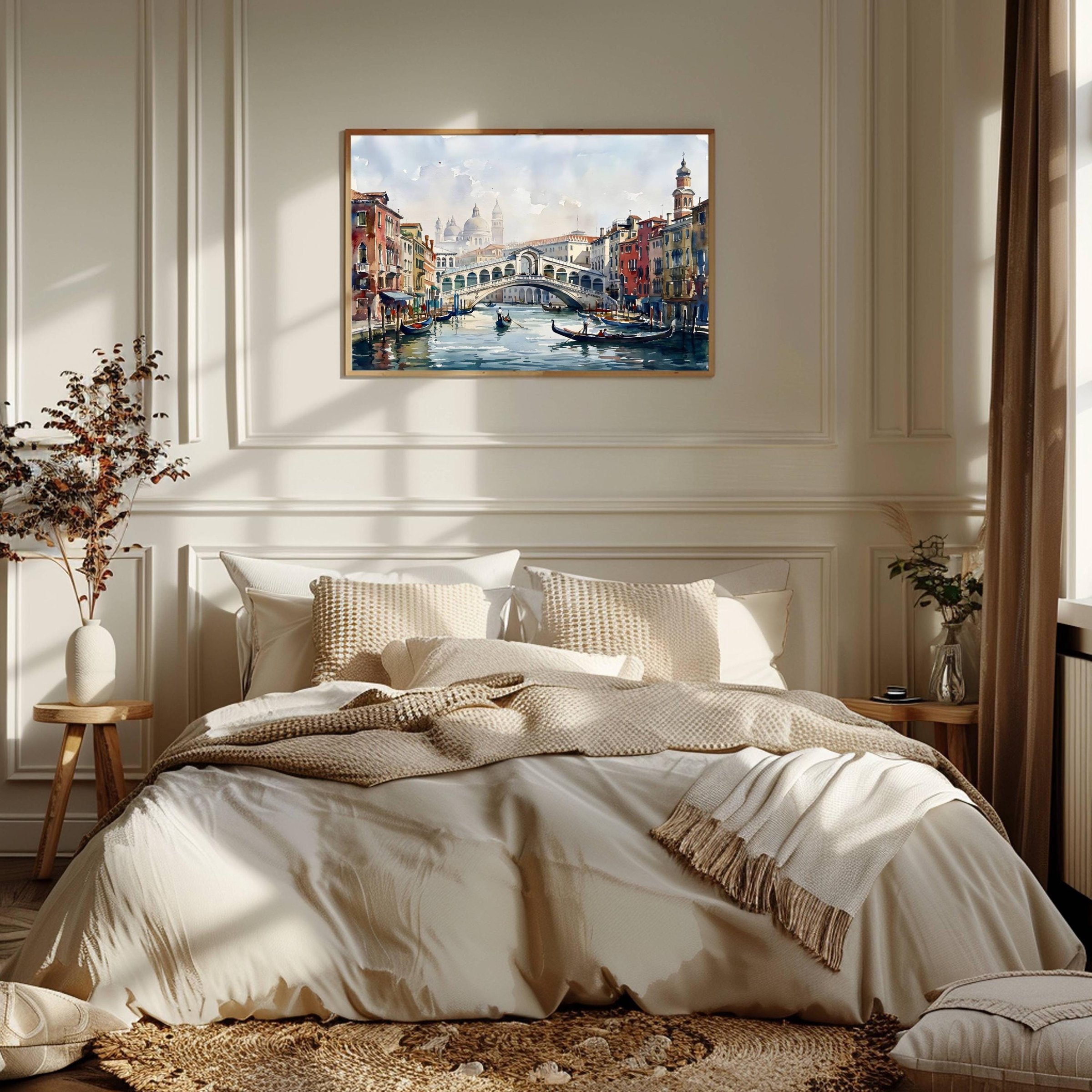 Venice Grand Canal Italy Watercolor Print: Rialto Bridge Travel Art Poster - Image 2