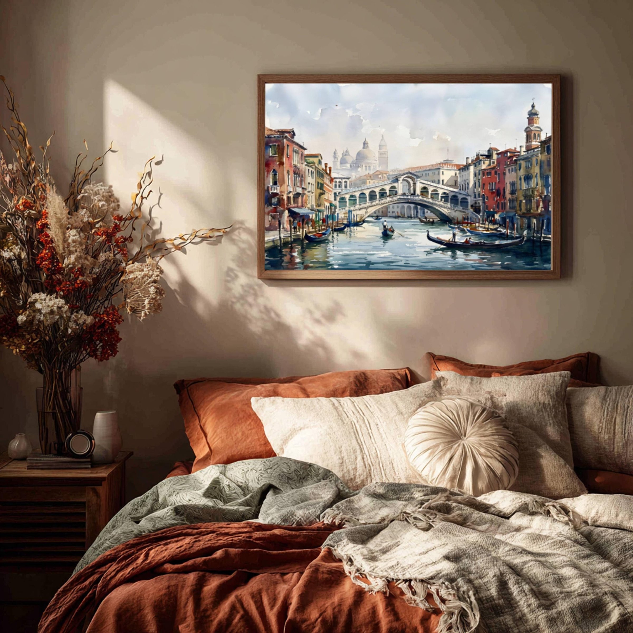 Venice Grand Canal Italy Watercolor Print: Rialto Bridge Travel Art Poster - Image 3