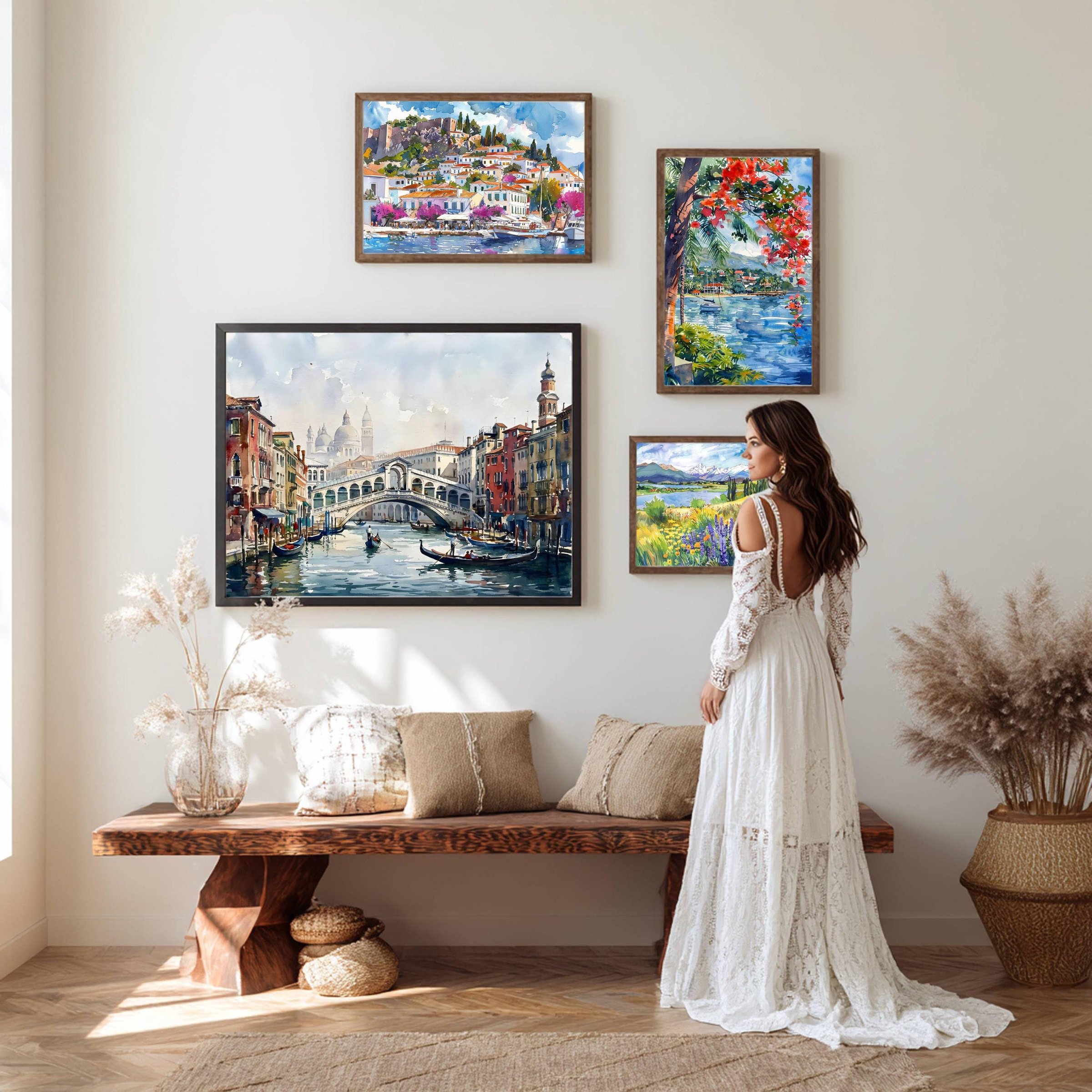 Venice Grand Canal Italy Watercolor Print: Rialto Bridge Travel Art Poster - Image 4