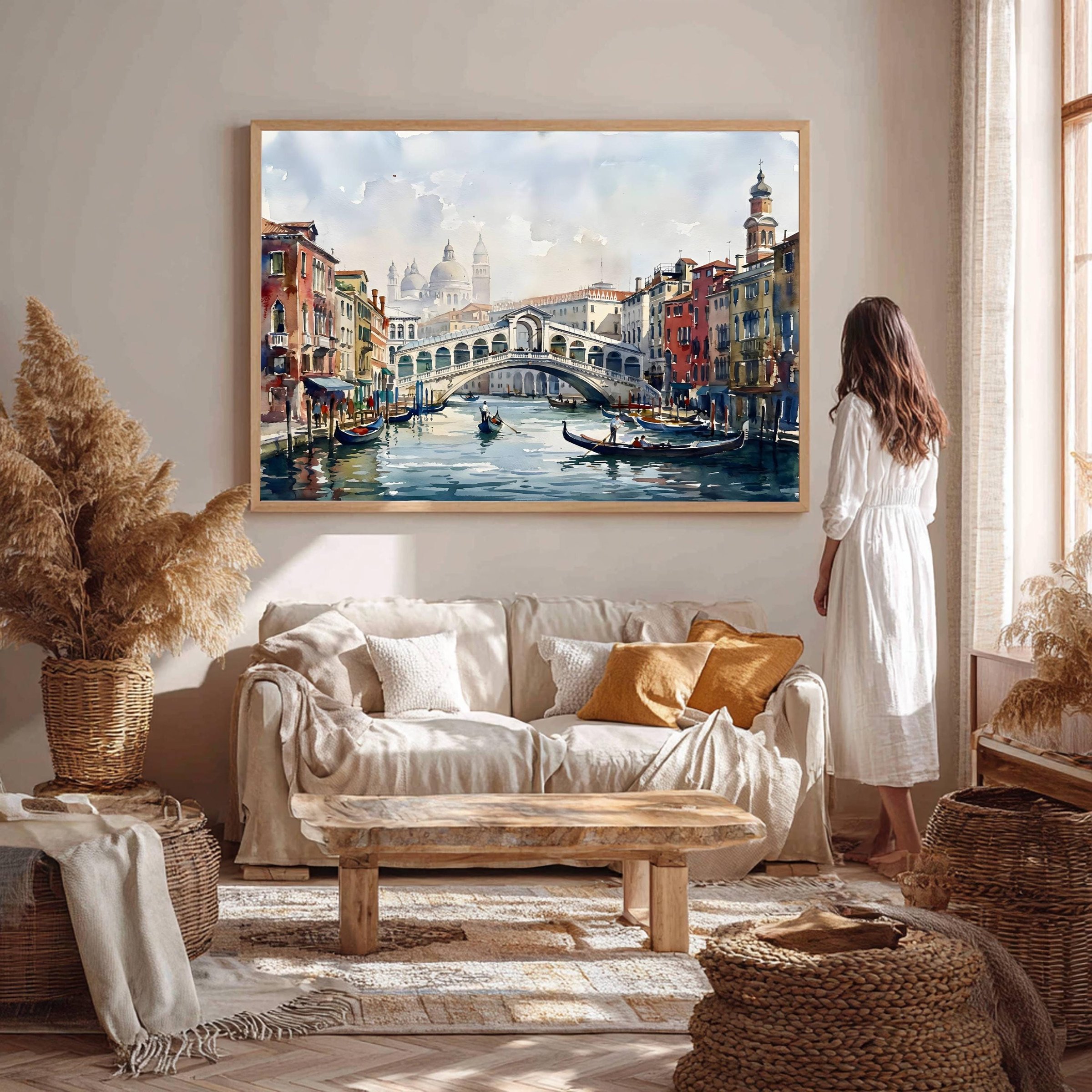 Venice Grand Canal Italy Watercolor Print: Rialto Bridge Travel Art Poster - Image 5