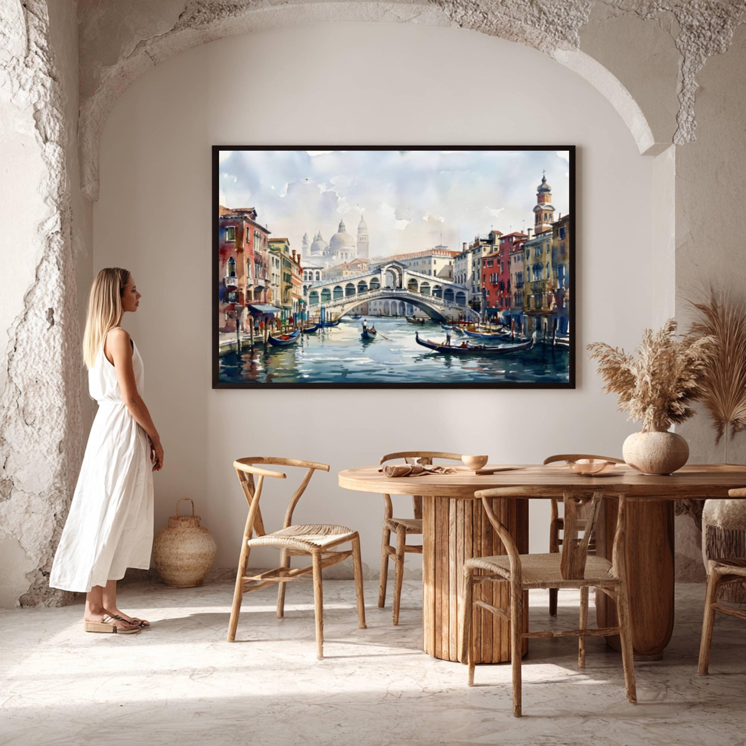 Venice Grand Canal Italy Watercolor Print: Rialto Bridge Travel Art Poster - Image 6