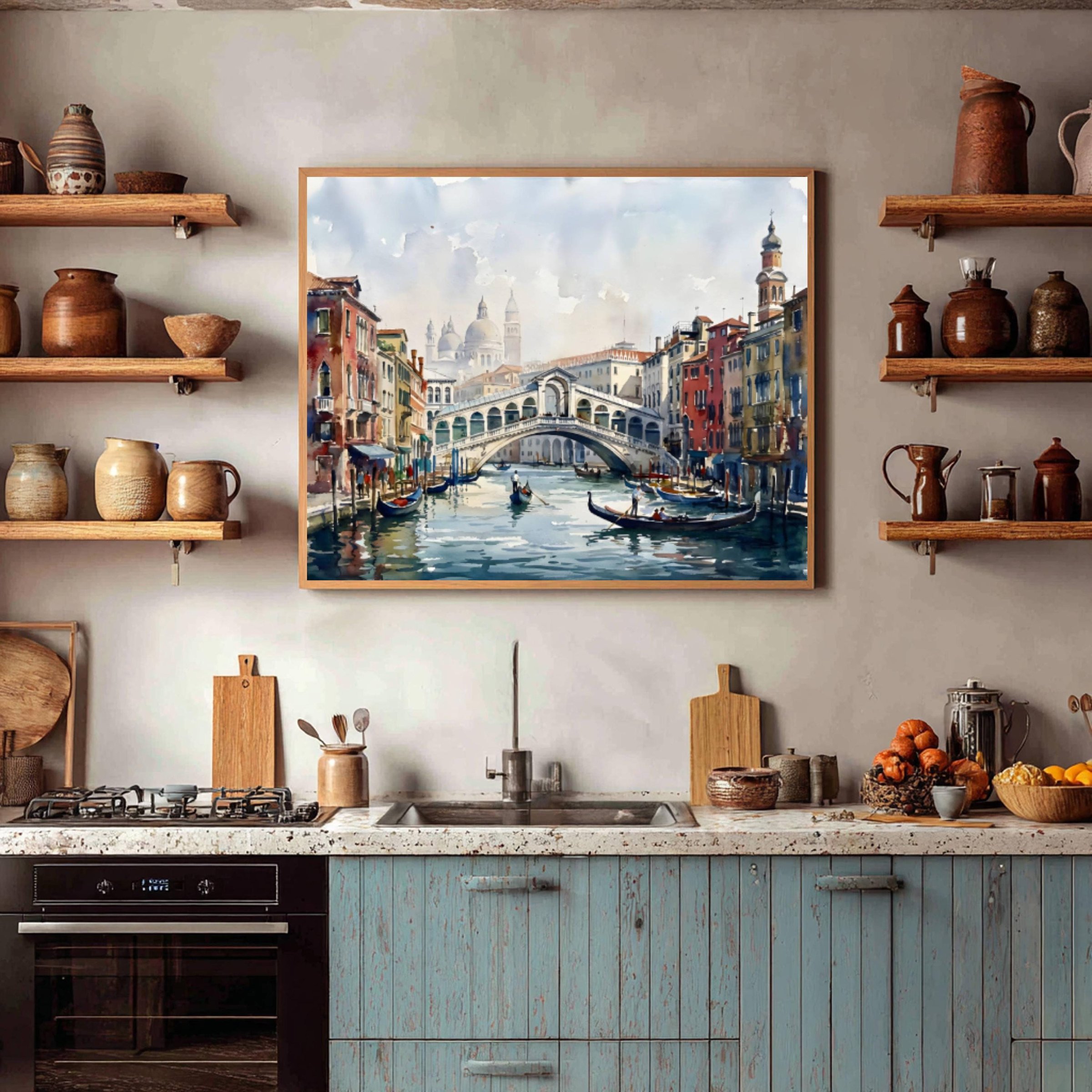 Venice Grand Canal Italy Watercolor Print: Rialto Bridge Travel Art Poster - Image 7