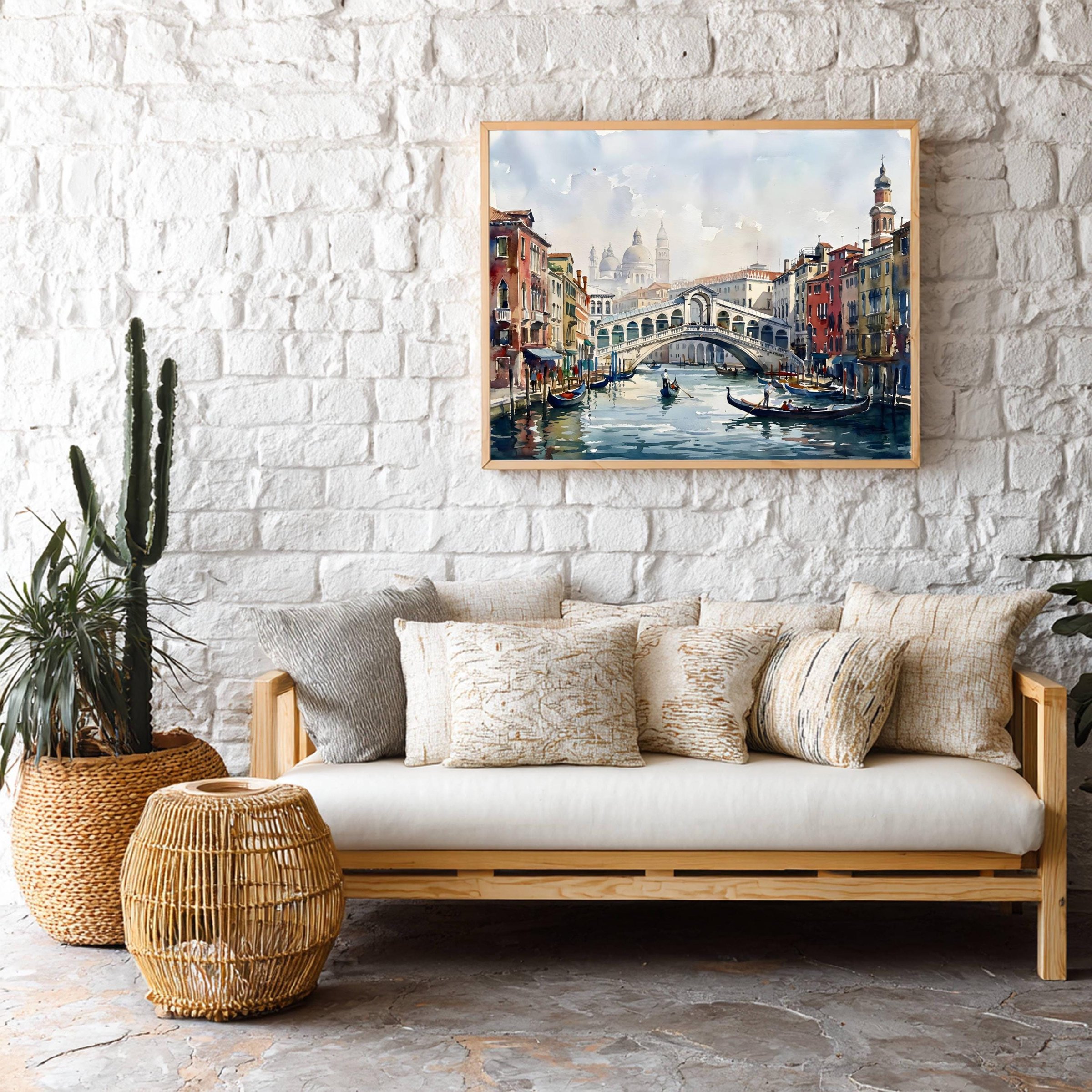 Venice Grand Canal Italy Watercolor Print: Rialto Bridge Travel Art Poster - Image 9