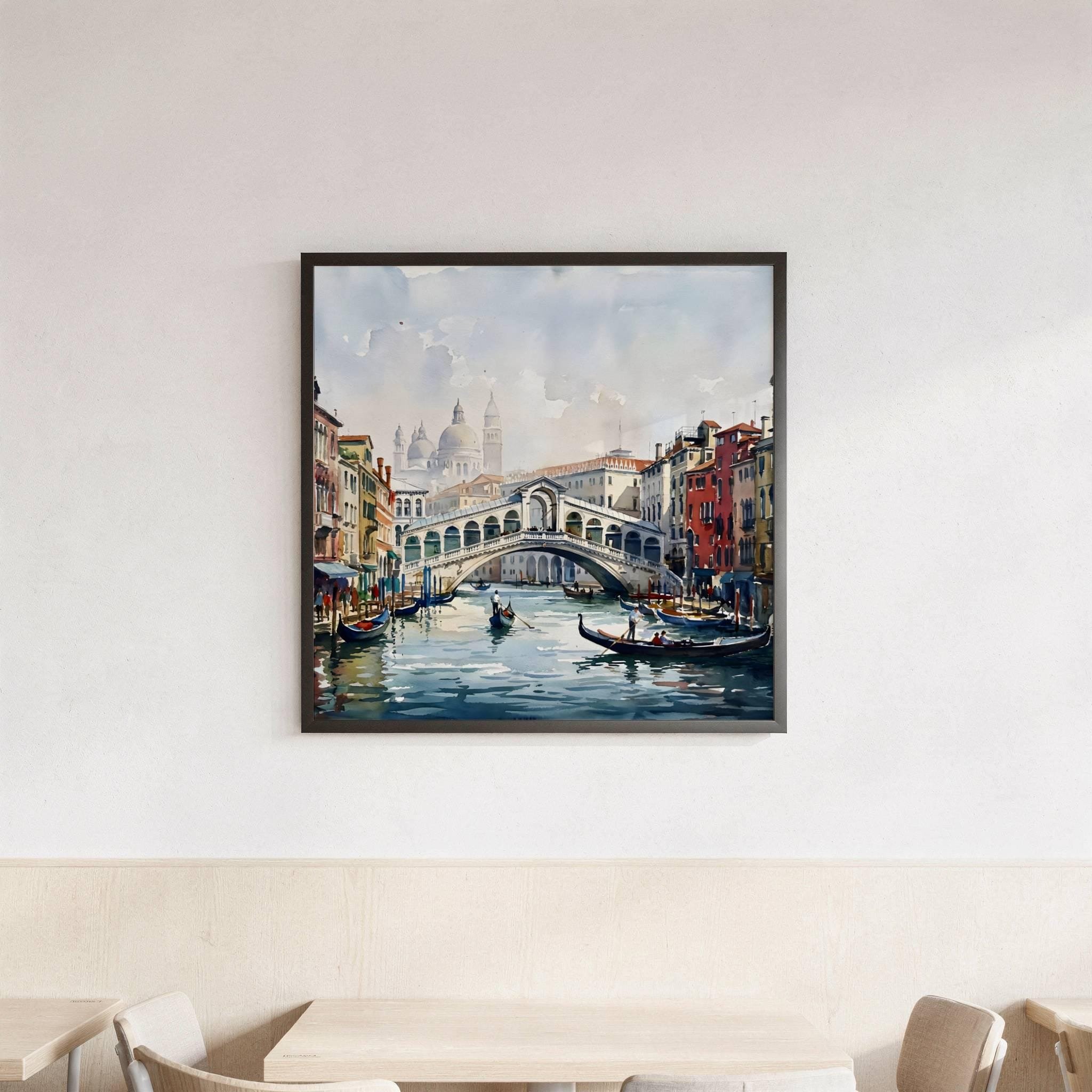 Venice Grand Canal Italy Watercolor Print: Rialto Bridge Travel Art Poster - Image 3