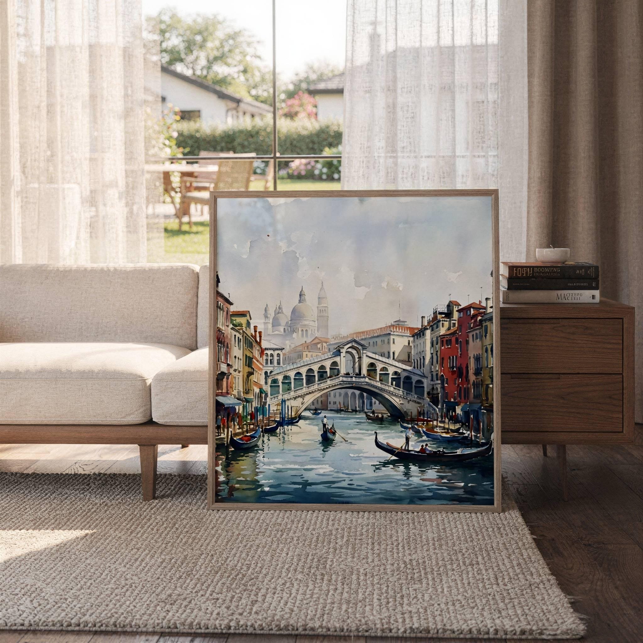 Venice Grand Canal Italy Watercolor Print: Rialto Bridge Travel Art Poster - Image 6