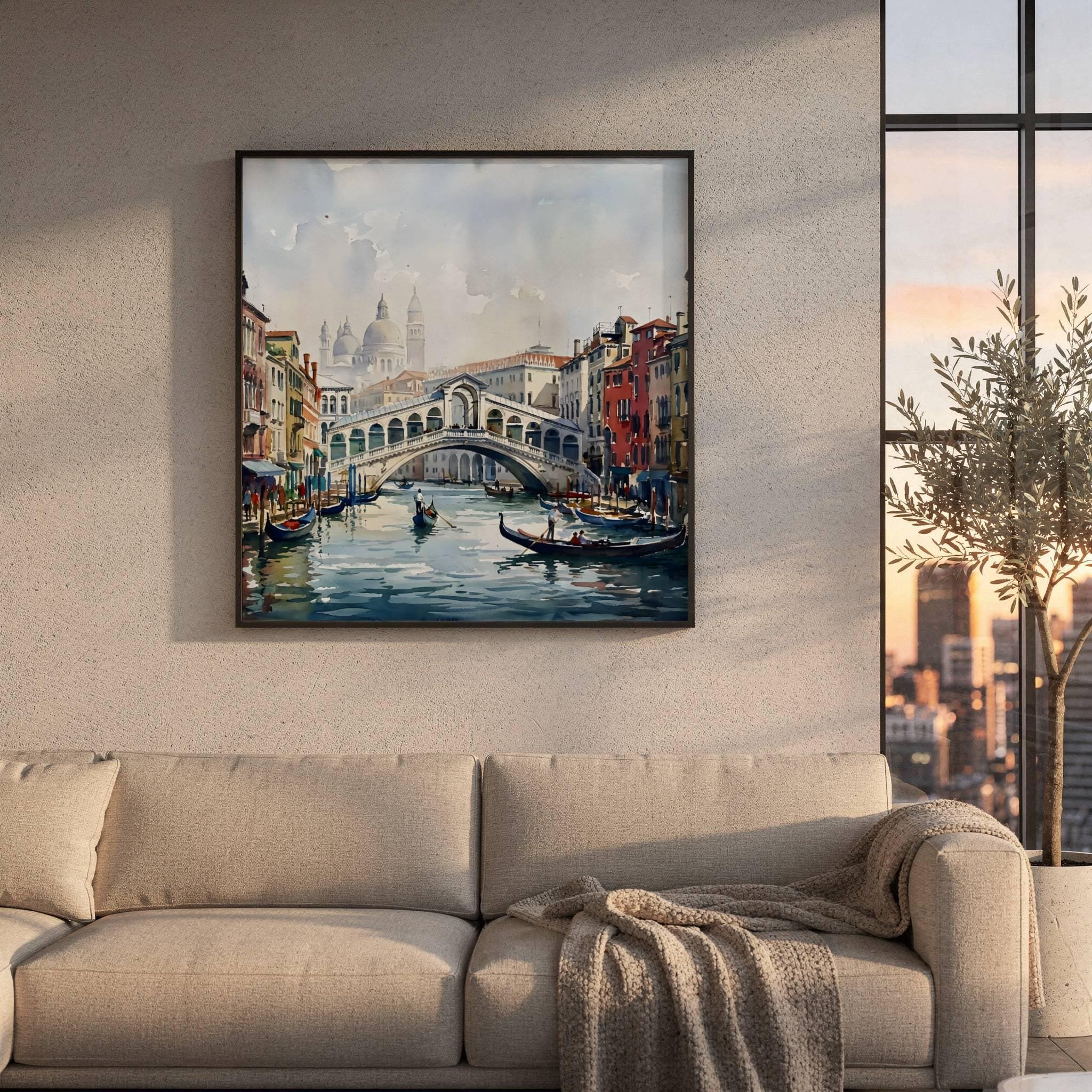 Venice Grand Canal Italy Watercolor Print: Rialto Bridge Travel Art Poster - Image 8