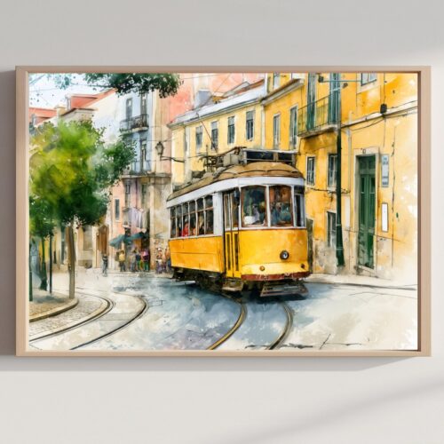 Lisbon Portugal Watercolor Print: Portuguese Travel Art Poster