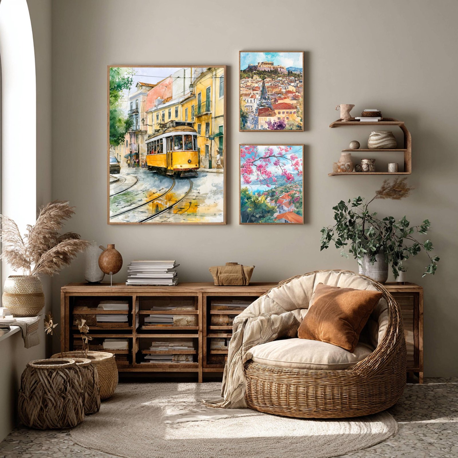 Lisbon Portugal Europe Watercolor Print: Vacation Travel Art Poster - Image 2