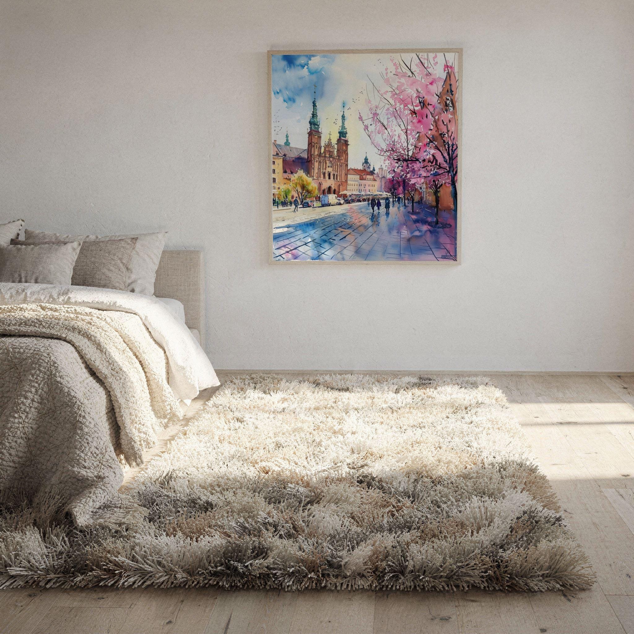 Krakow Poland Watercolor Print: Polish Travel Art Poster Square - Image 10