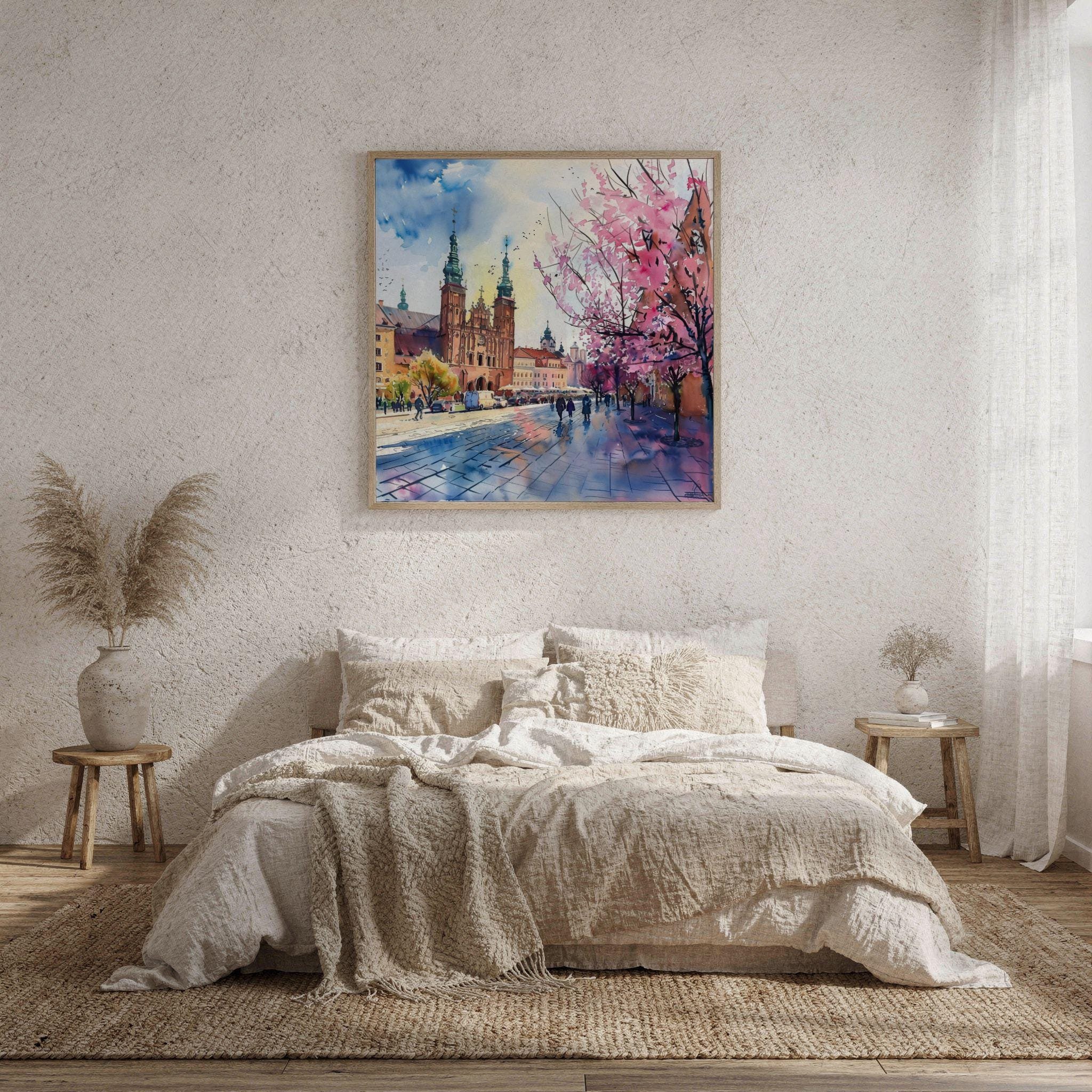 Krakow Poland Watercolor Print: Polish Travel Art Poster Square - Image 9
