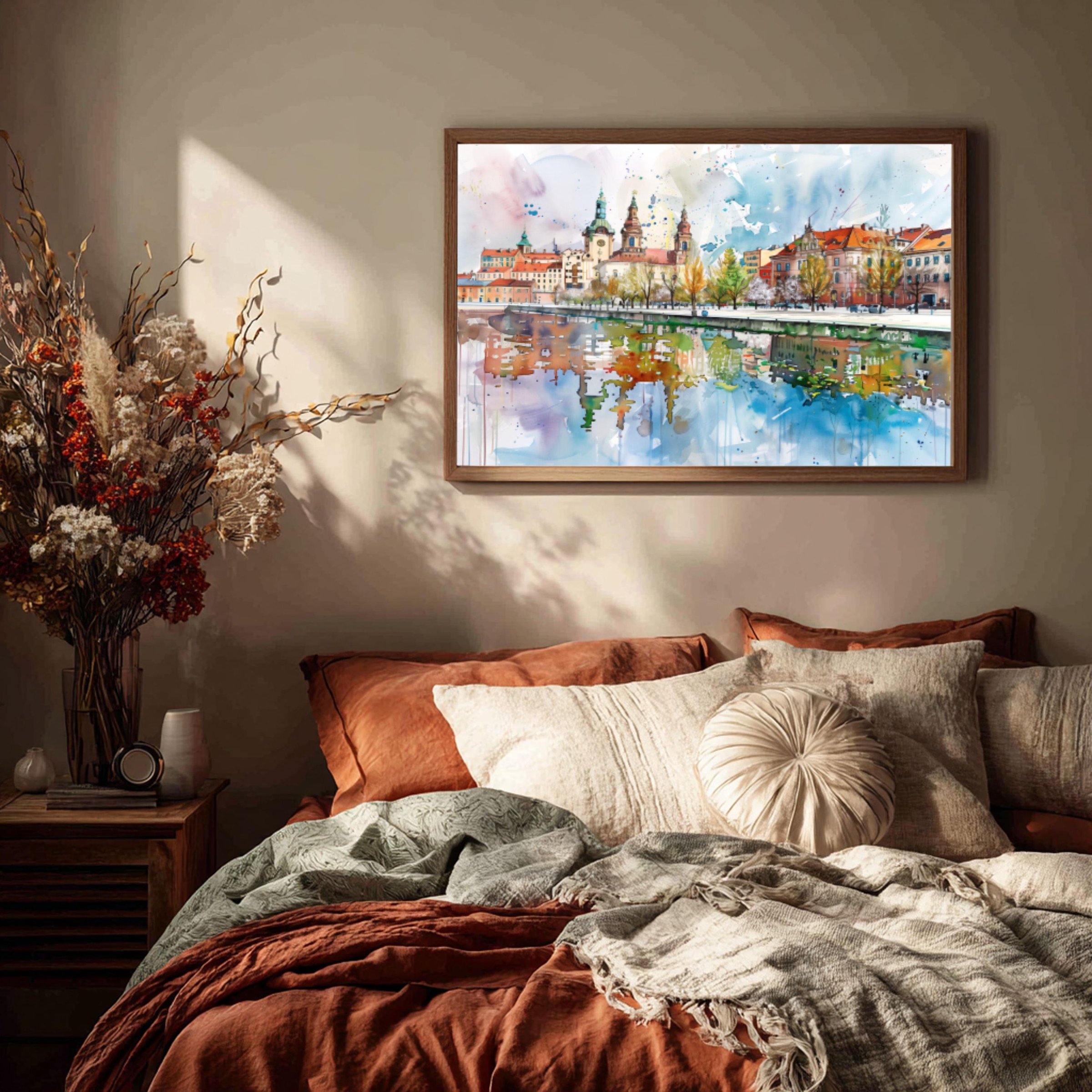 Lodz Old Town Poland Watercolor Print: Polish Travel Art Poster - Image 3