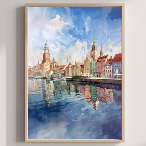 Poznan Poland Watercolor Print: Polish Travel Art Poster
