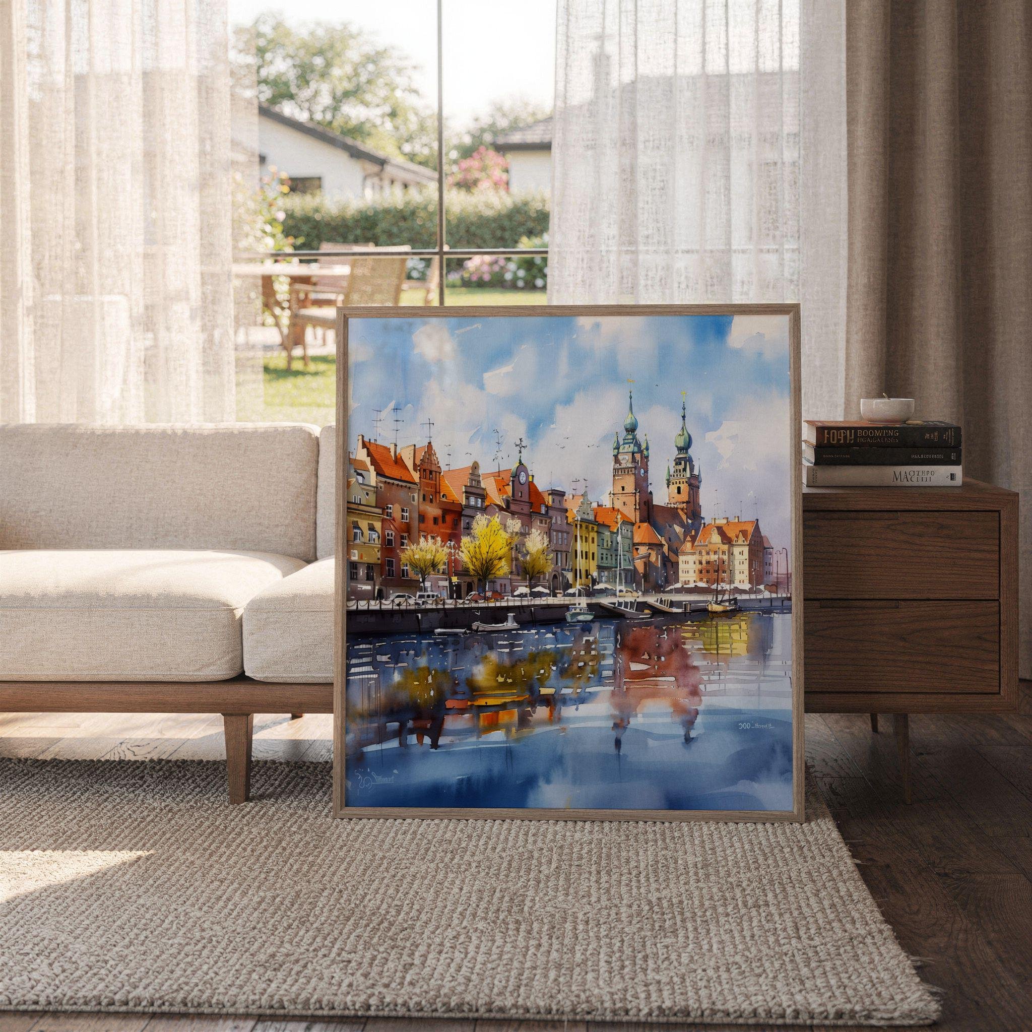 Szczecin Poland Watercolor Print: Polish Travel Art Poster Square - Image 6