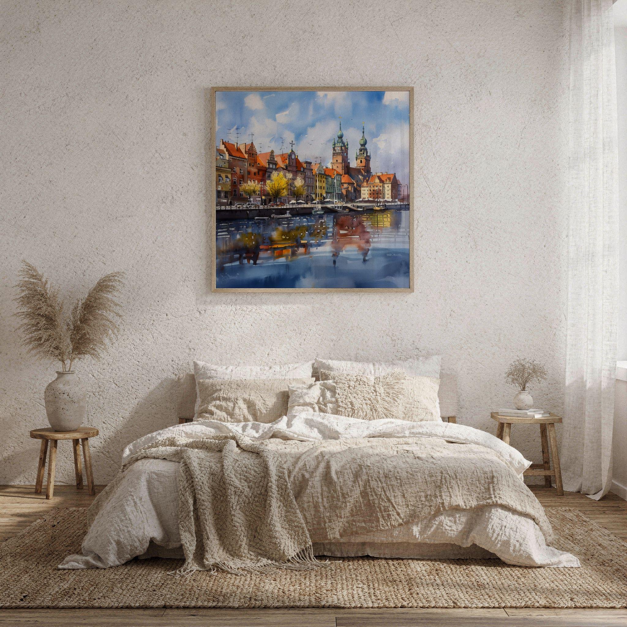 Szczecin Poland Watercolor Print: Polish Travel Art Poster Square - Image 9