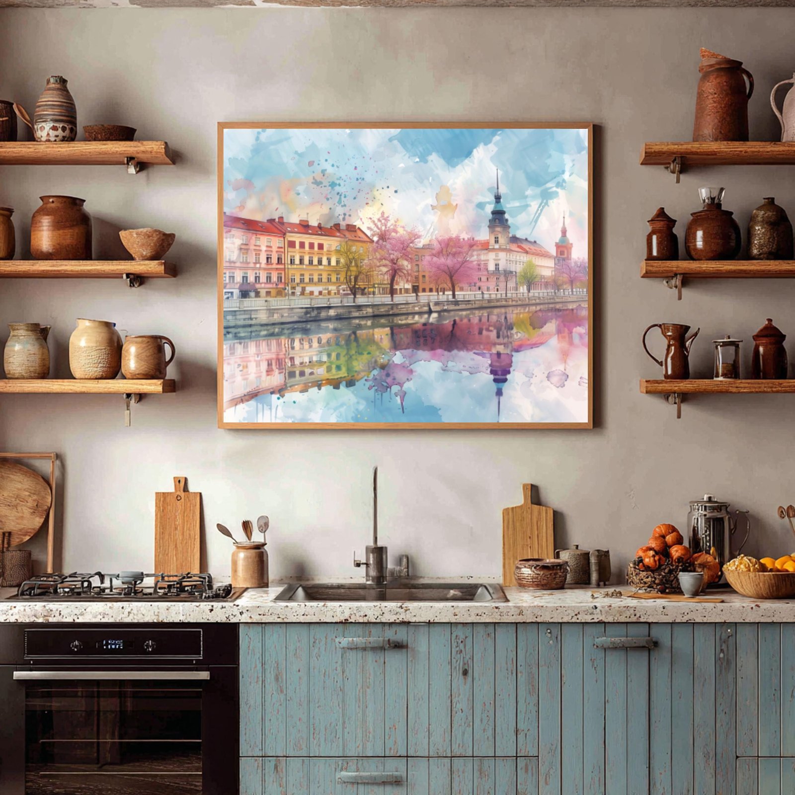 Piotrkowska Street Lodz Poland Watercolor Print: Polish Travel Art Poster - Image 7